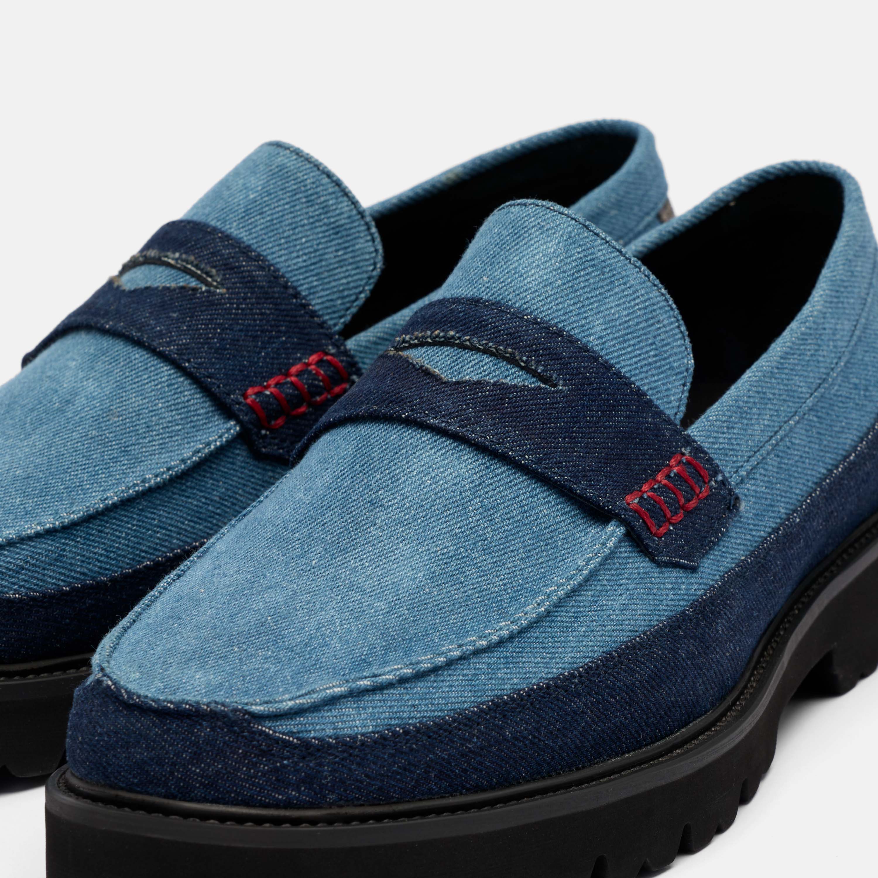 Adler Denim Lug Penny Loafers