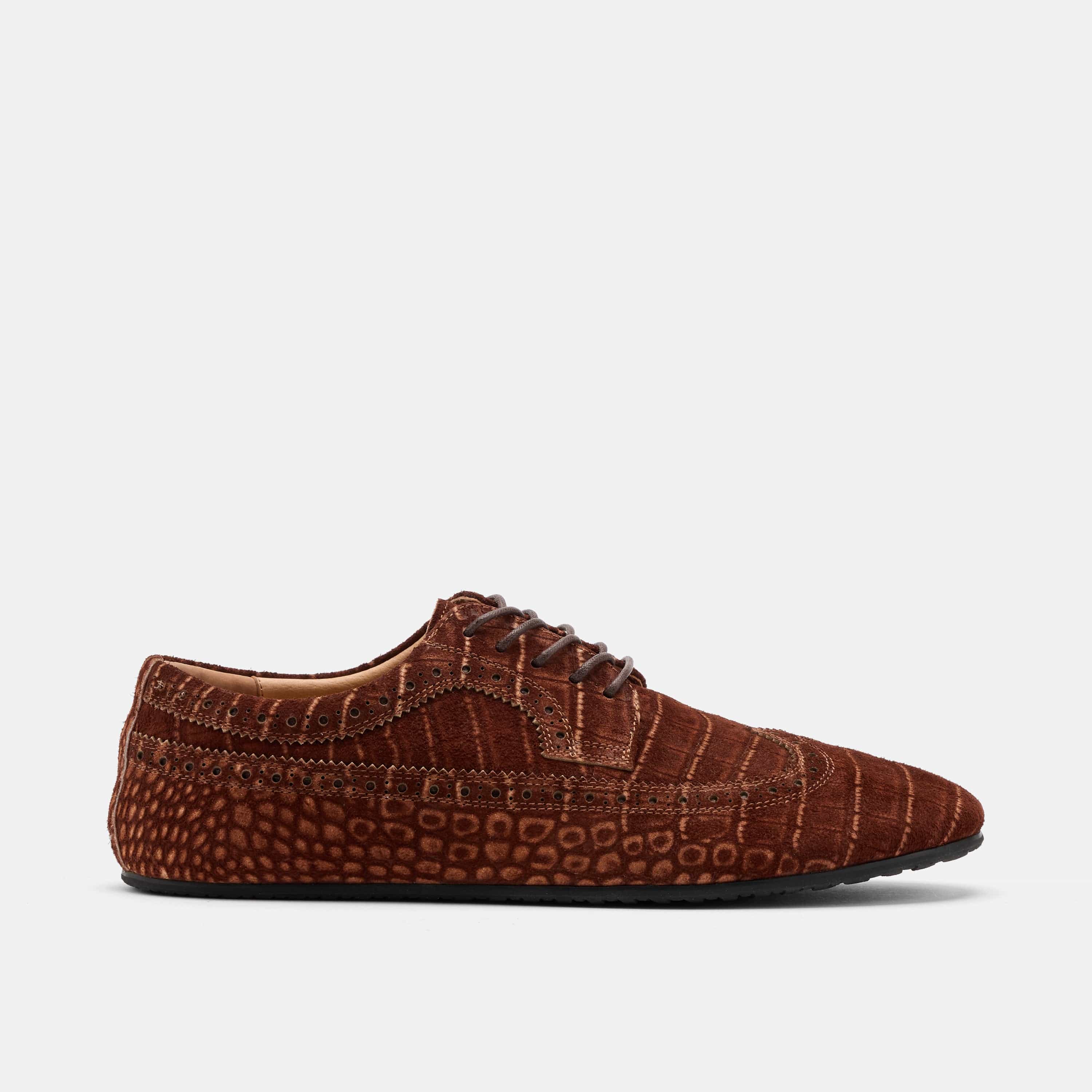 Alexander Brown Croc Suede Ballerina Longwing Sneakers