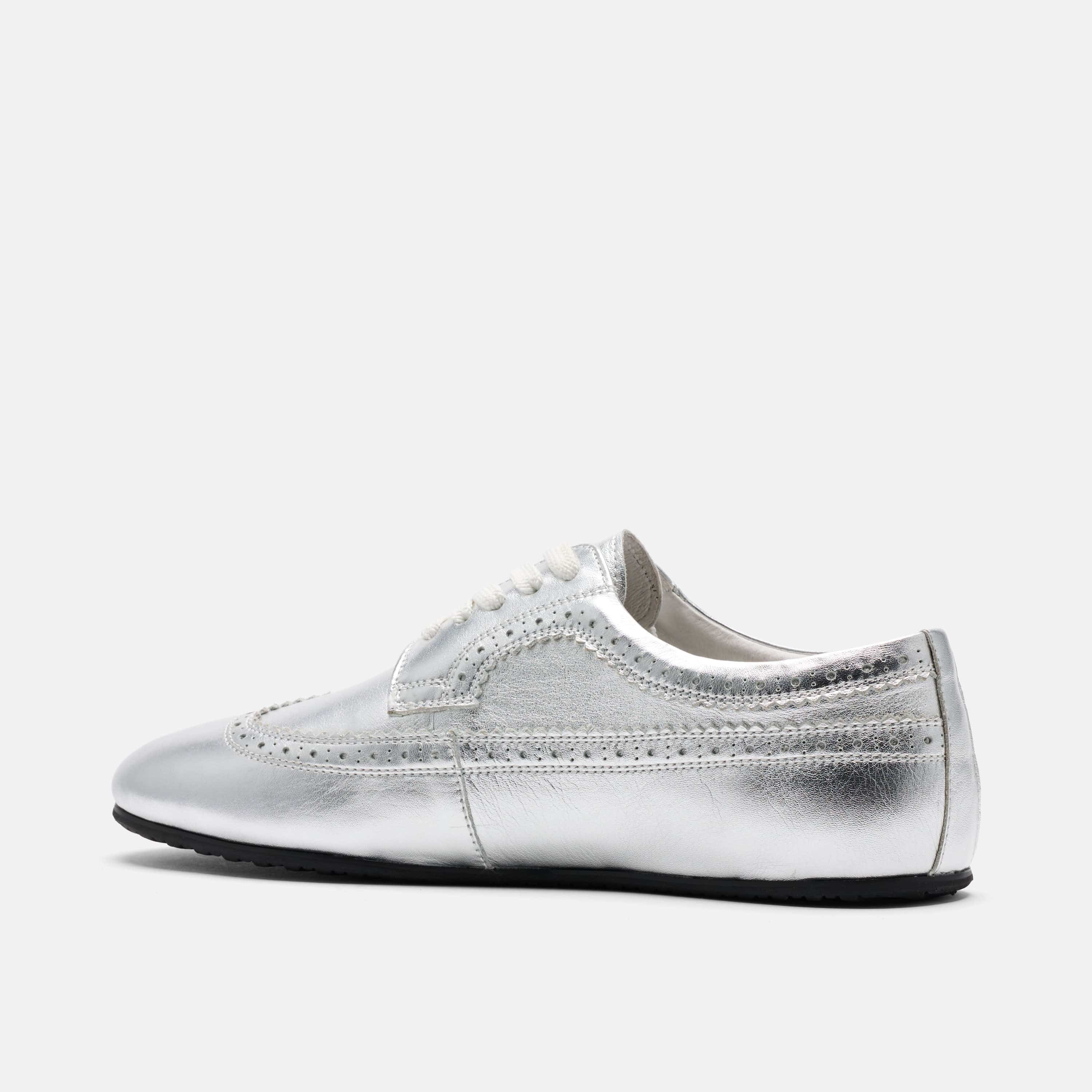 Alexander Silver Leather Ballerina Longwing Sneakers
