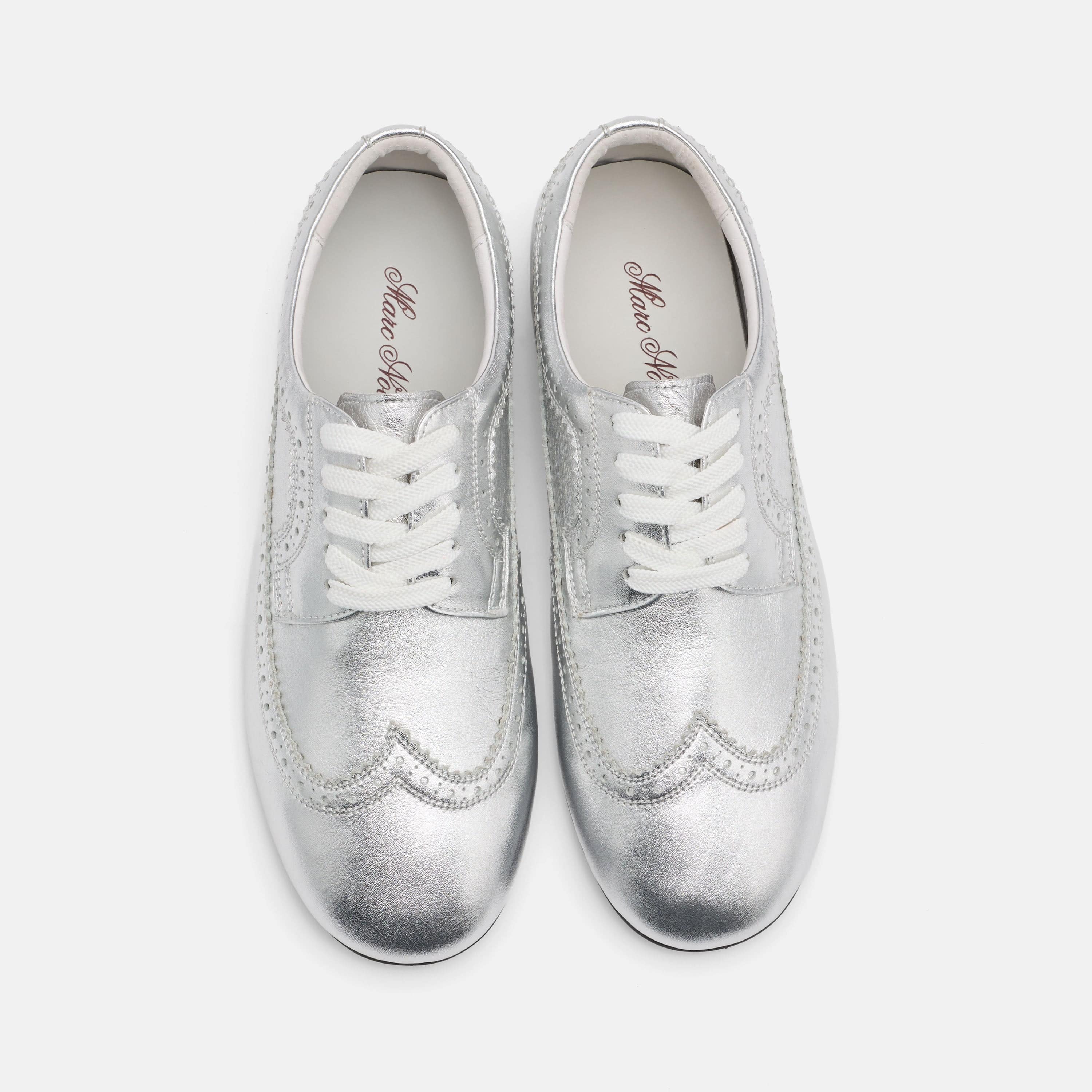 Alexander Silver Leather Ballerina Longwing Sneakers