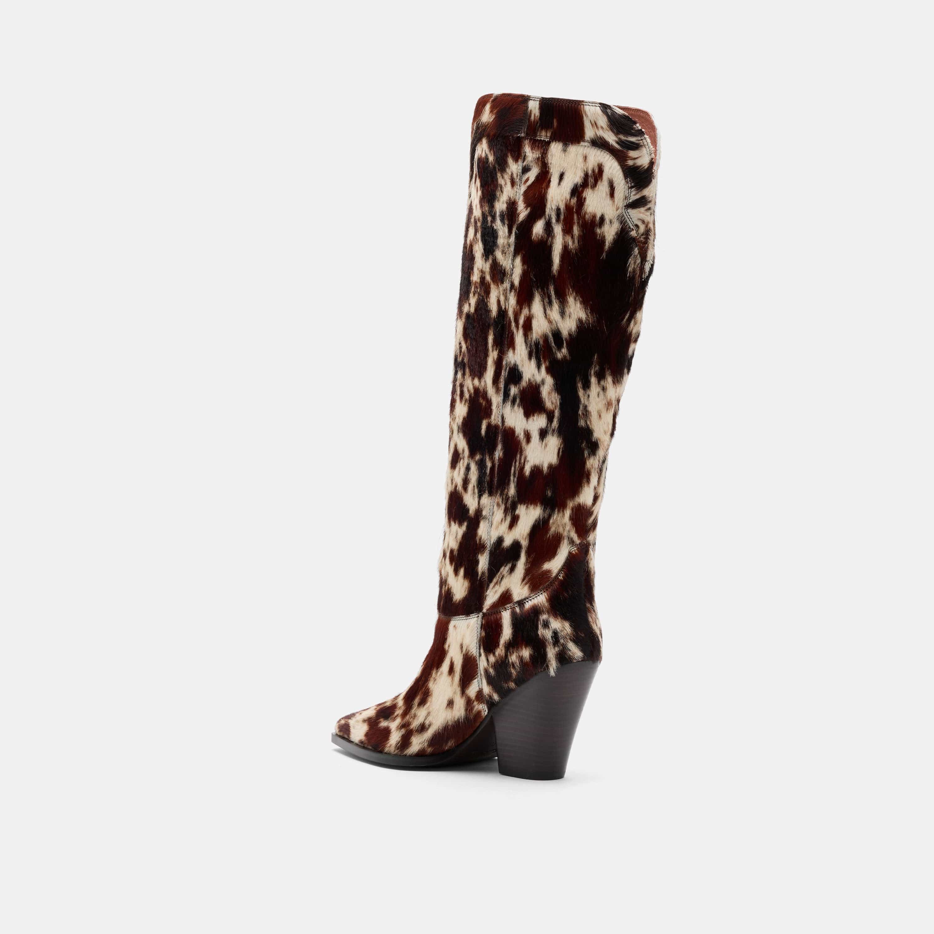 Belle Dark Horse Pony Hair Knee High Boots