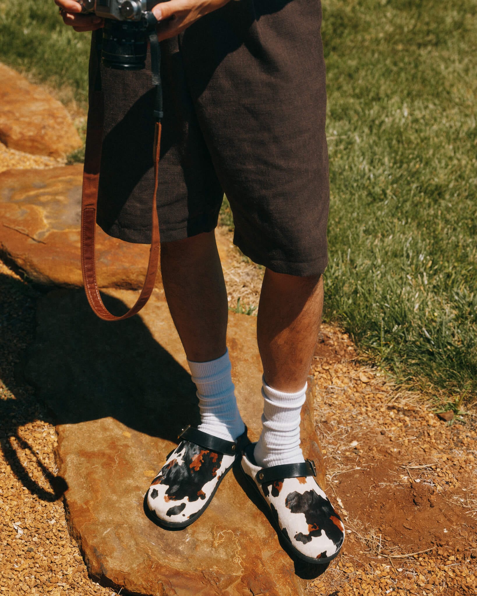 Solana Cow Print Backstrap Clogs