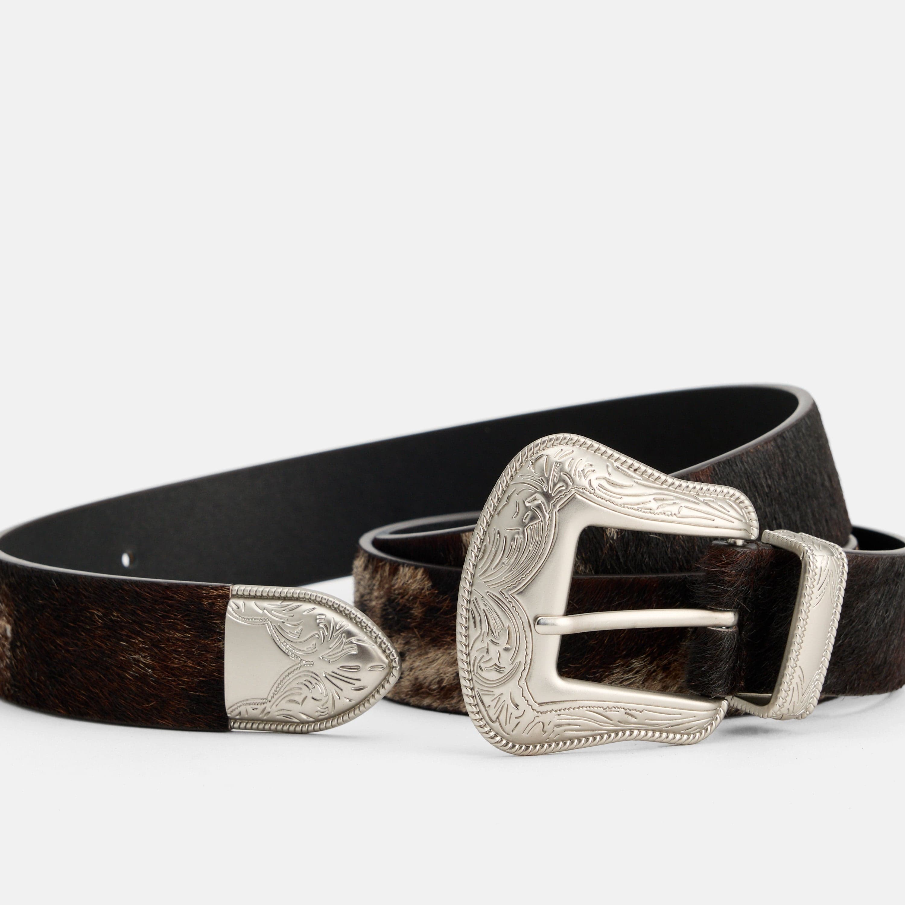 Marc Nolan Western Leather Belt - Dark Horse