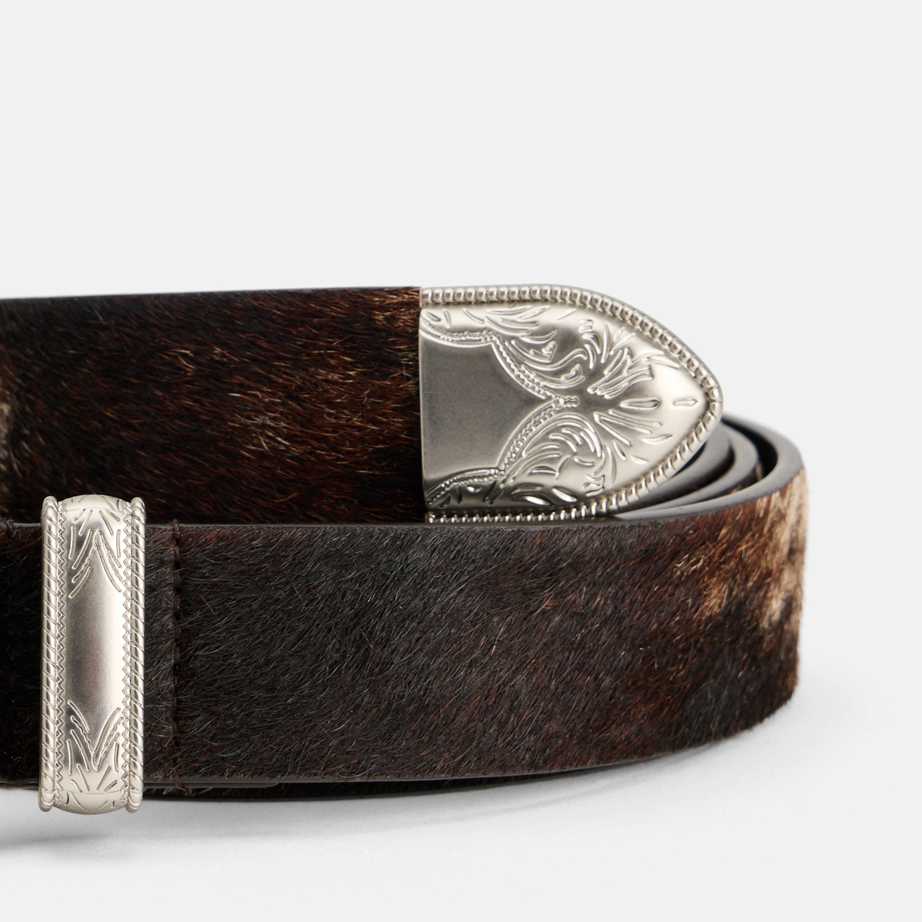 Marc Nolan Western Leather Belt - Dark Horse
