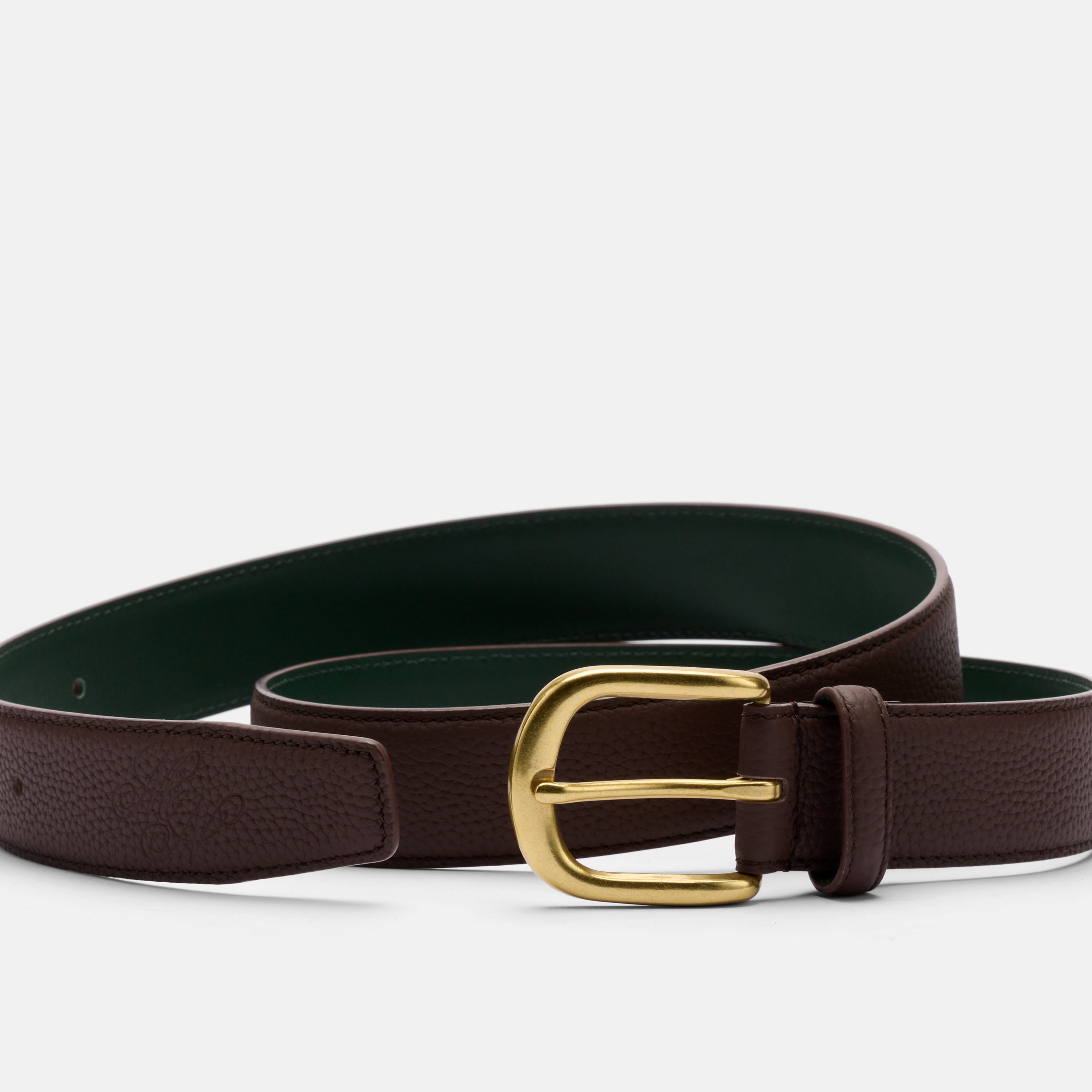 Marc Nolan Everyday Belt - Dark Brown Pebble Leather