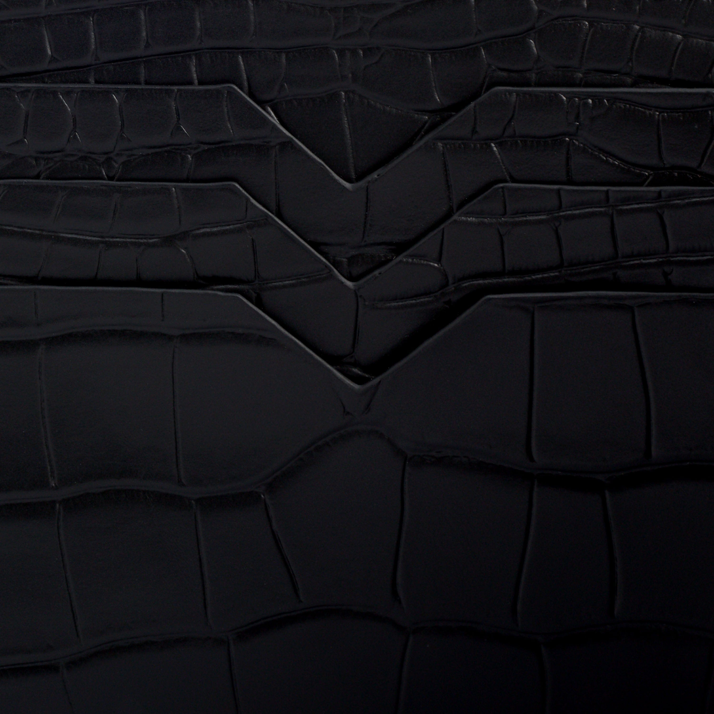 Marc Nolan Leather Bi-Fold Wallet - Black Crocskin