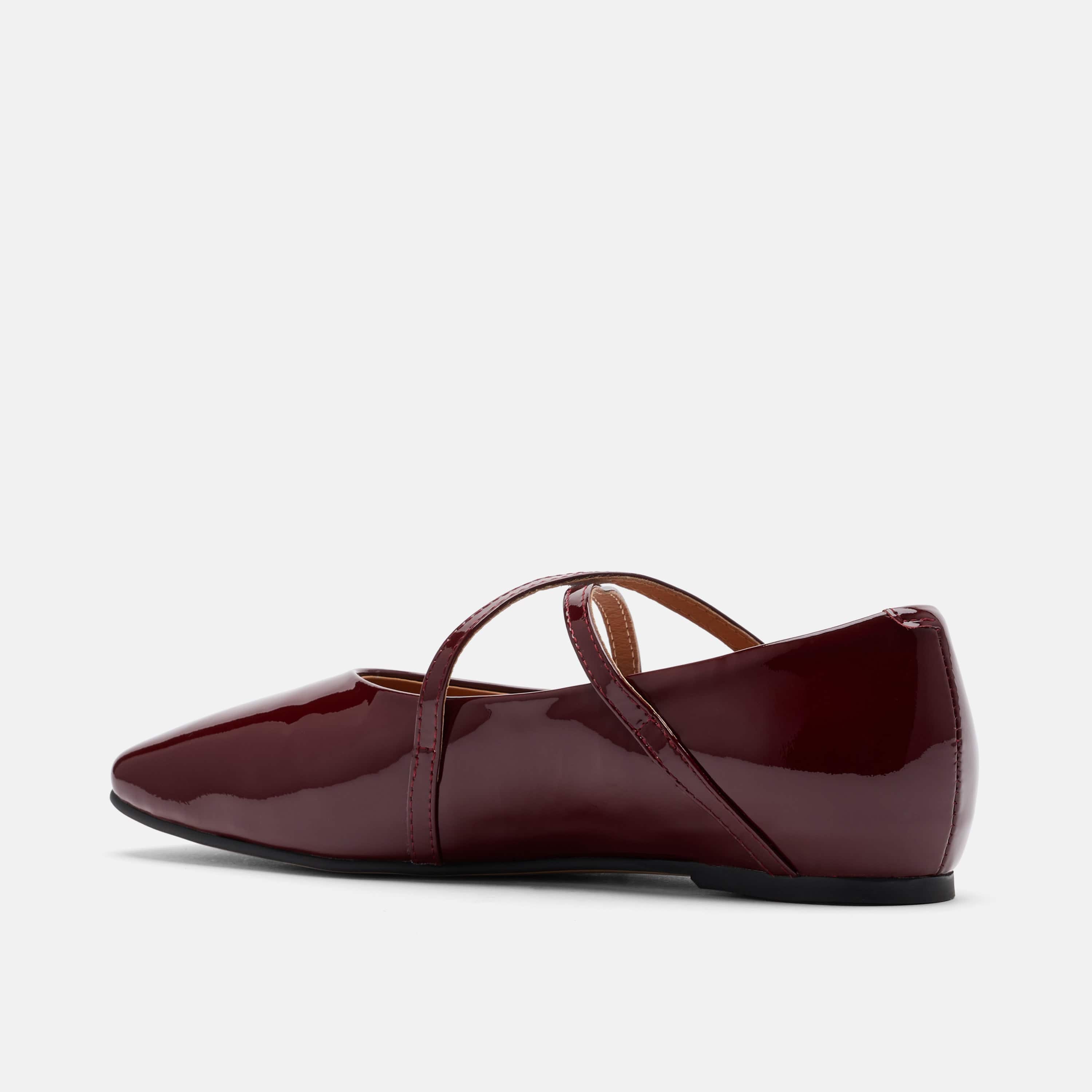 Billie Burgundy Patent Leather Mary Jane Flats