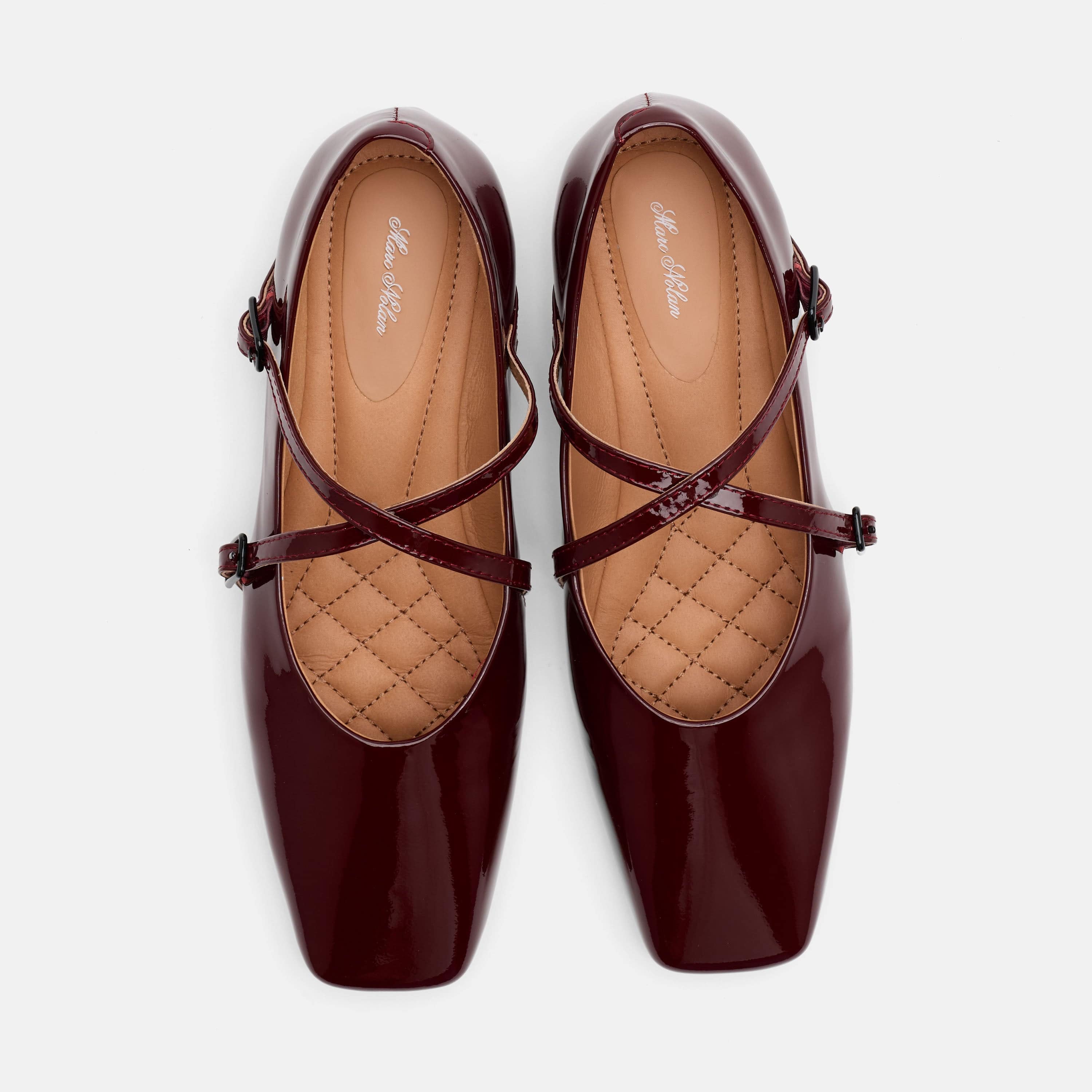 Billie Burgundy Patent Leather Mary Jane Flats