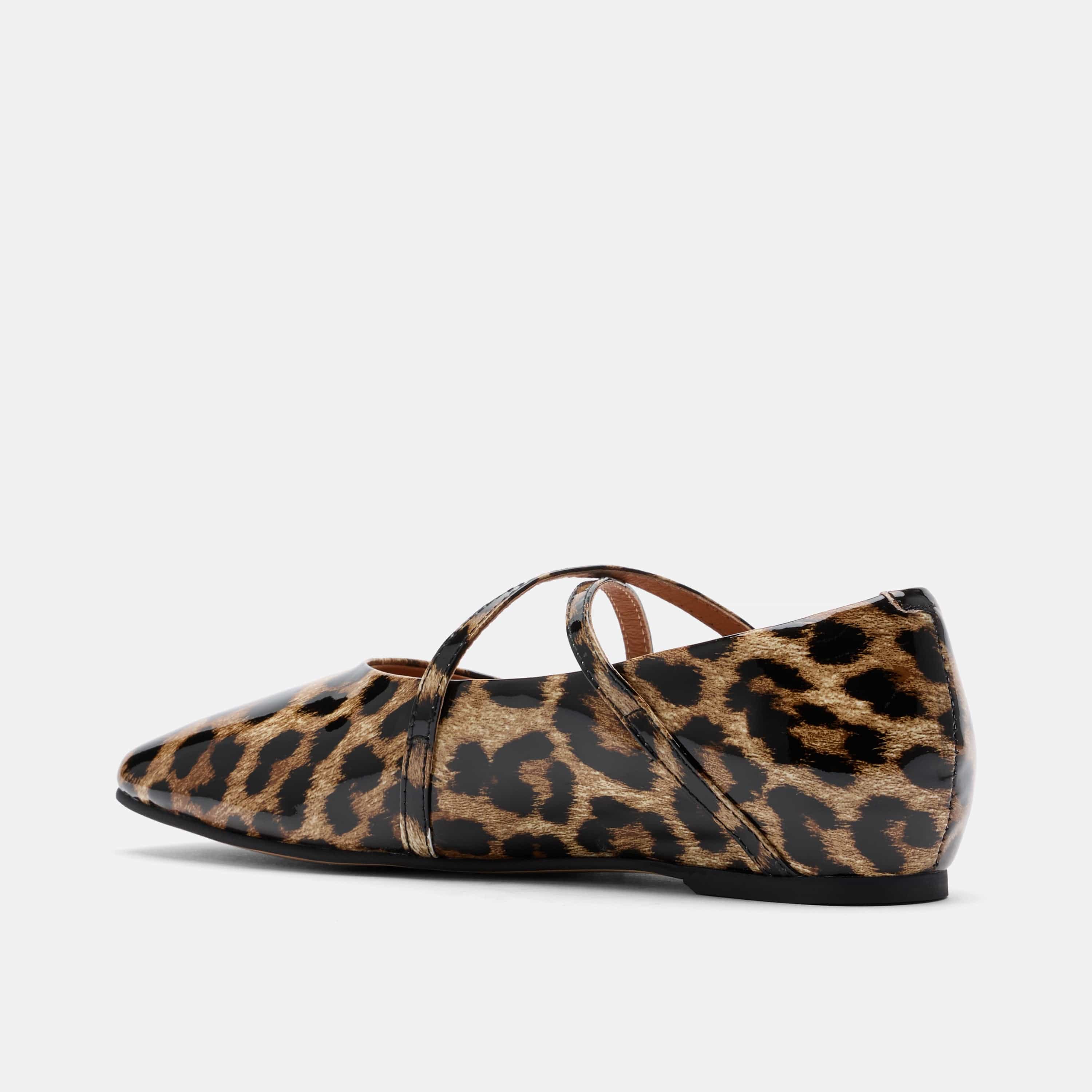 Billie Leopard Patent Leather Mary Jane Flats