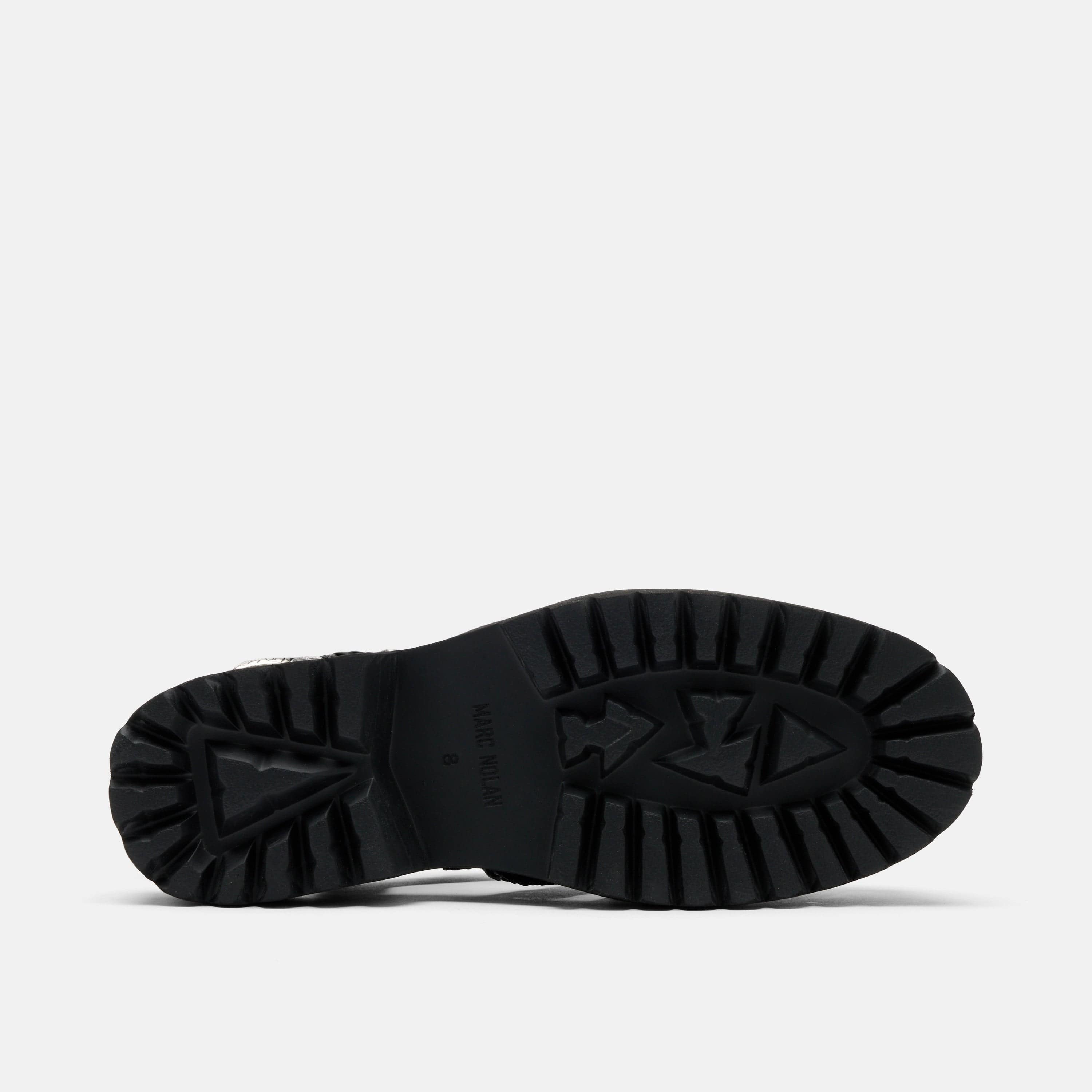 Maya Black Crochet Lug Fisherman Sandals