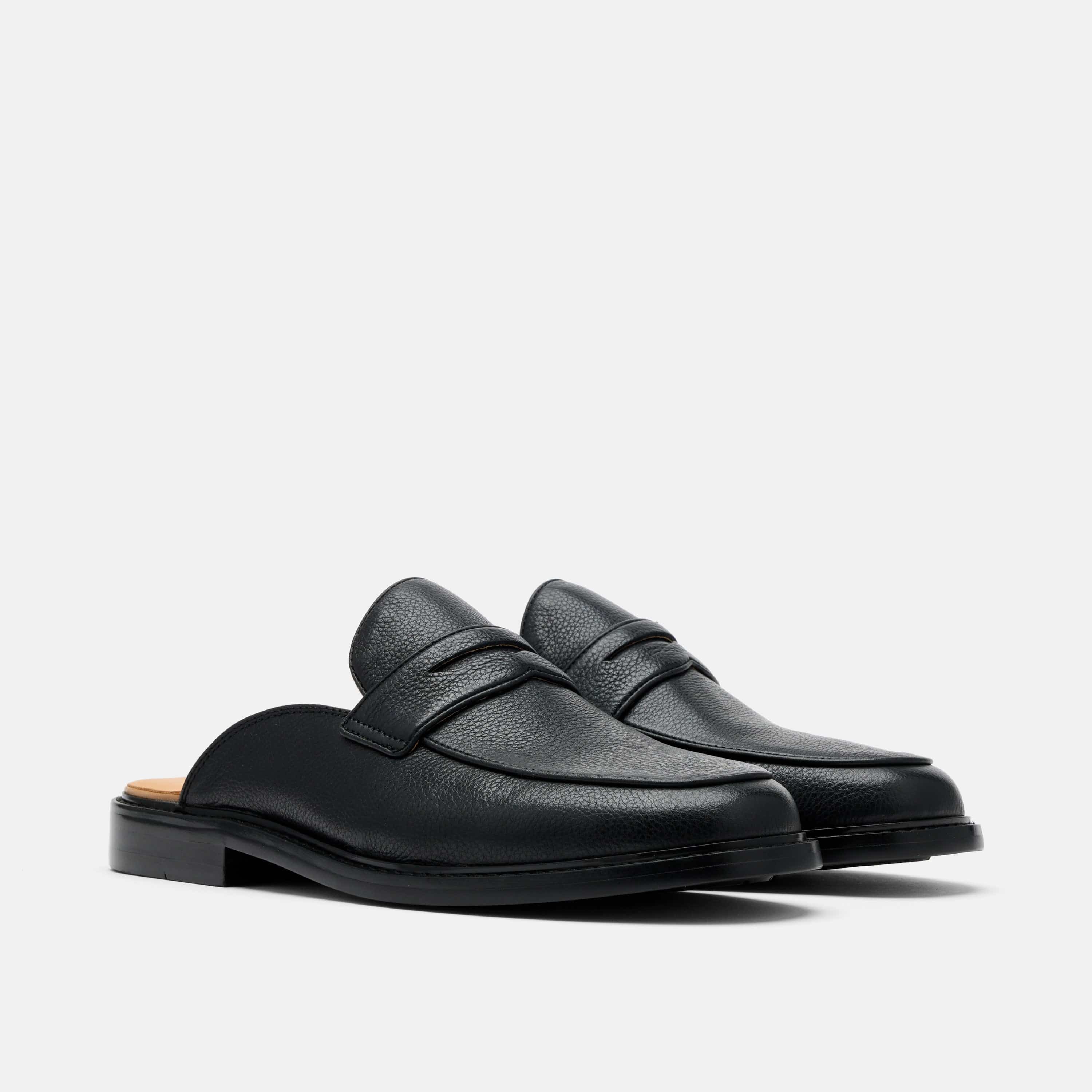 Del Mar Black Pebble Loafer Mules