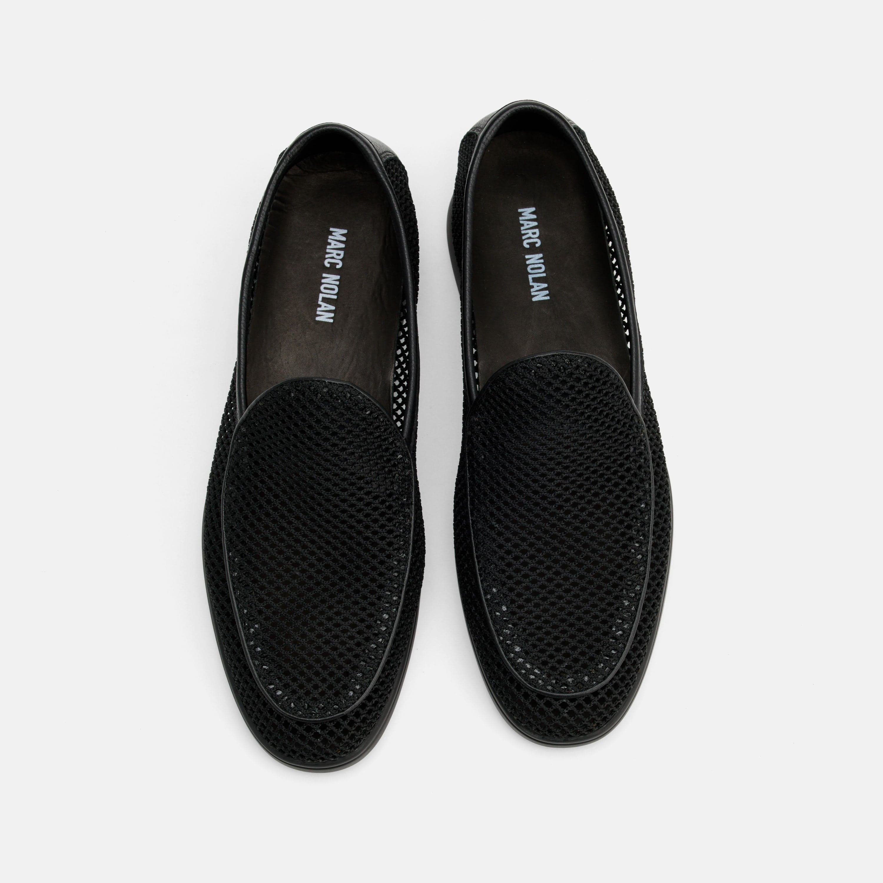 Alessandro Black Mesh Venetian Loafers