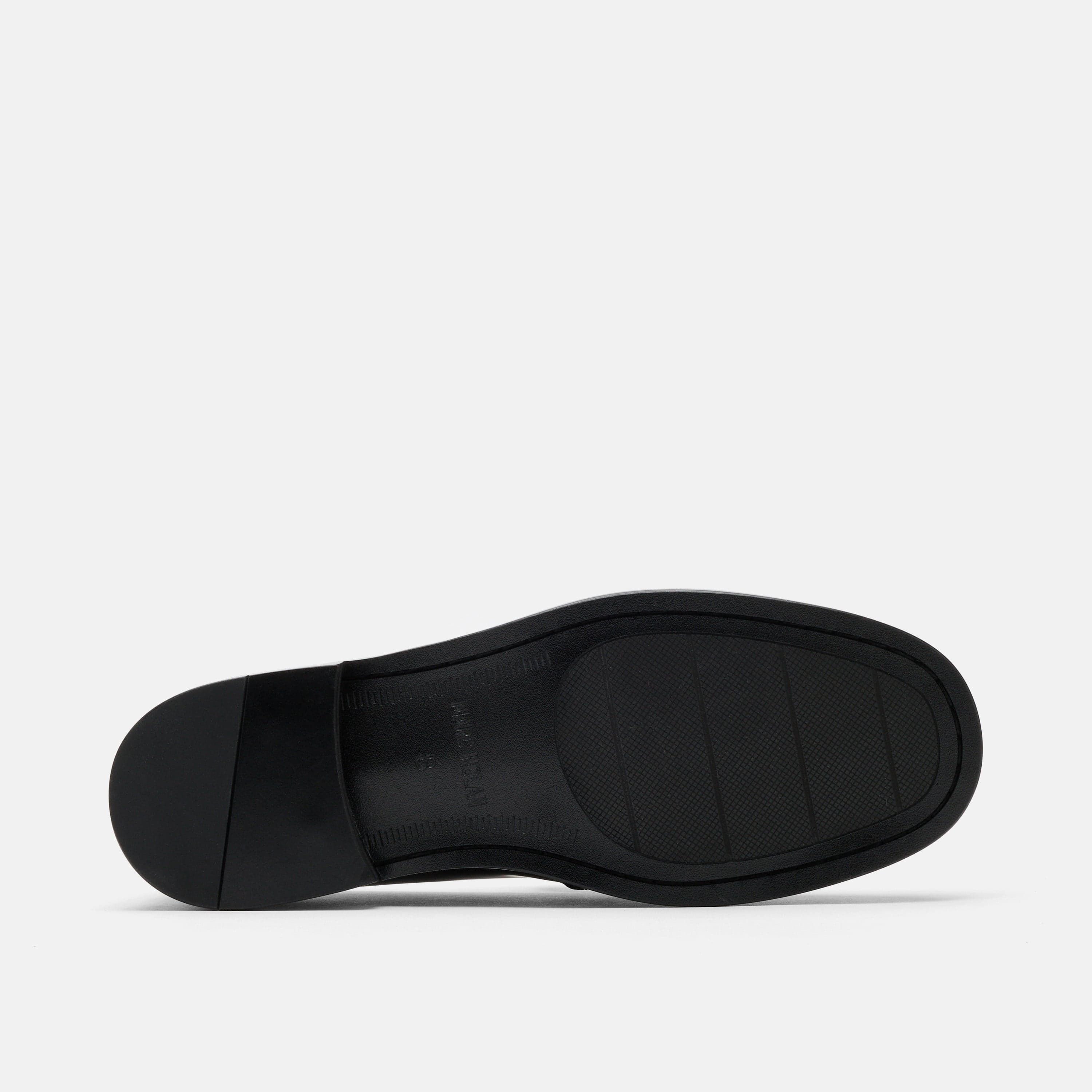 Ms. Calum Black Leather Penny Loafers