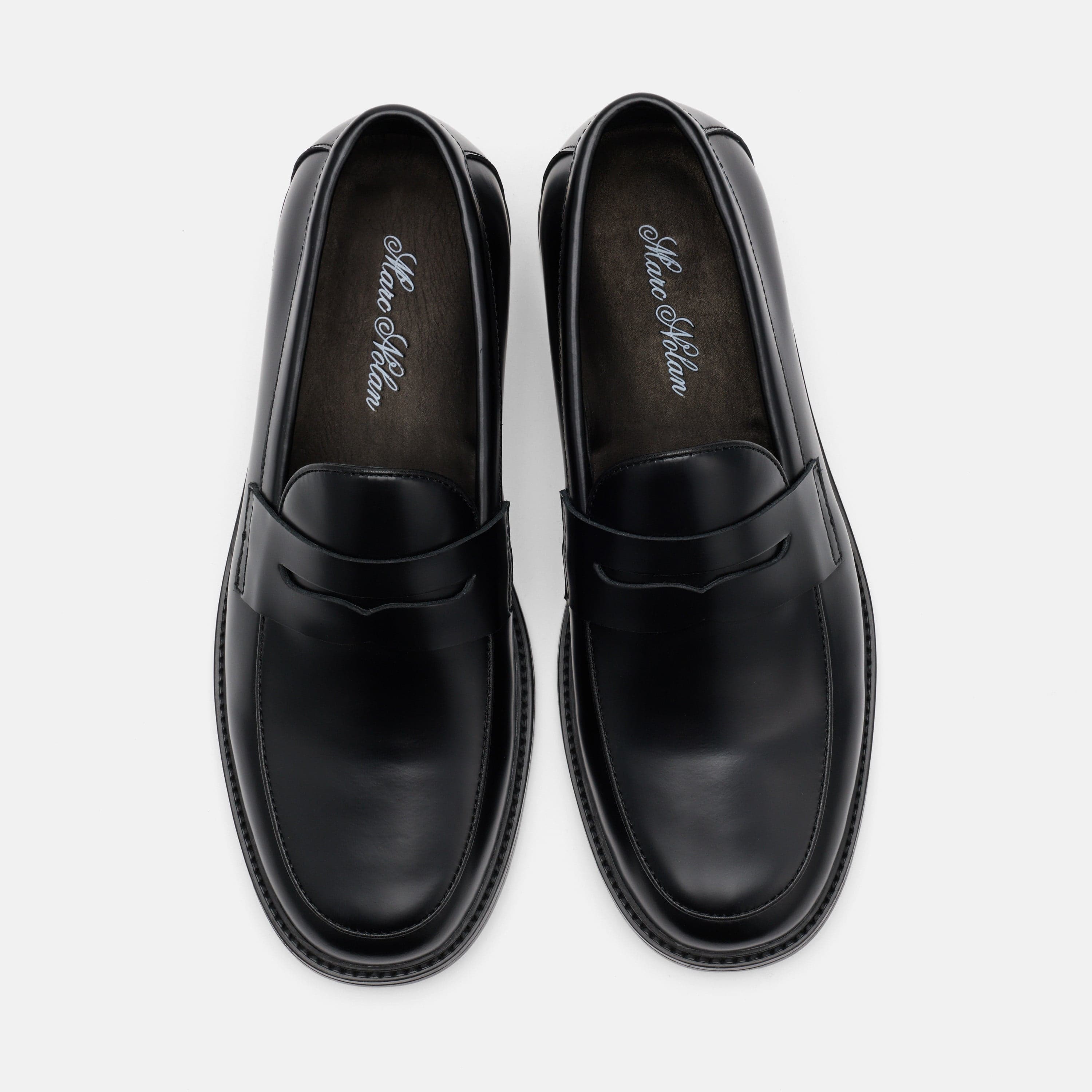 Calum Black Calf Leather Penny Loafers