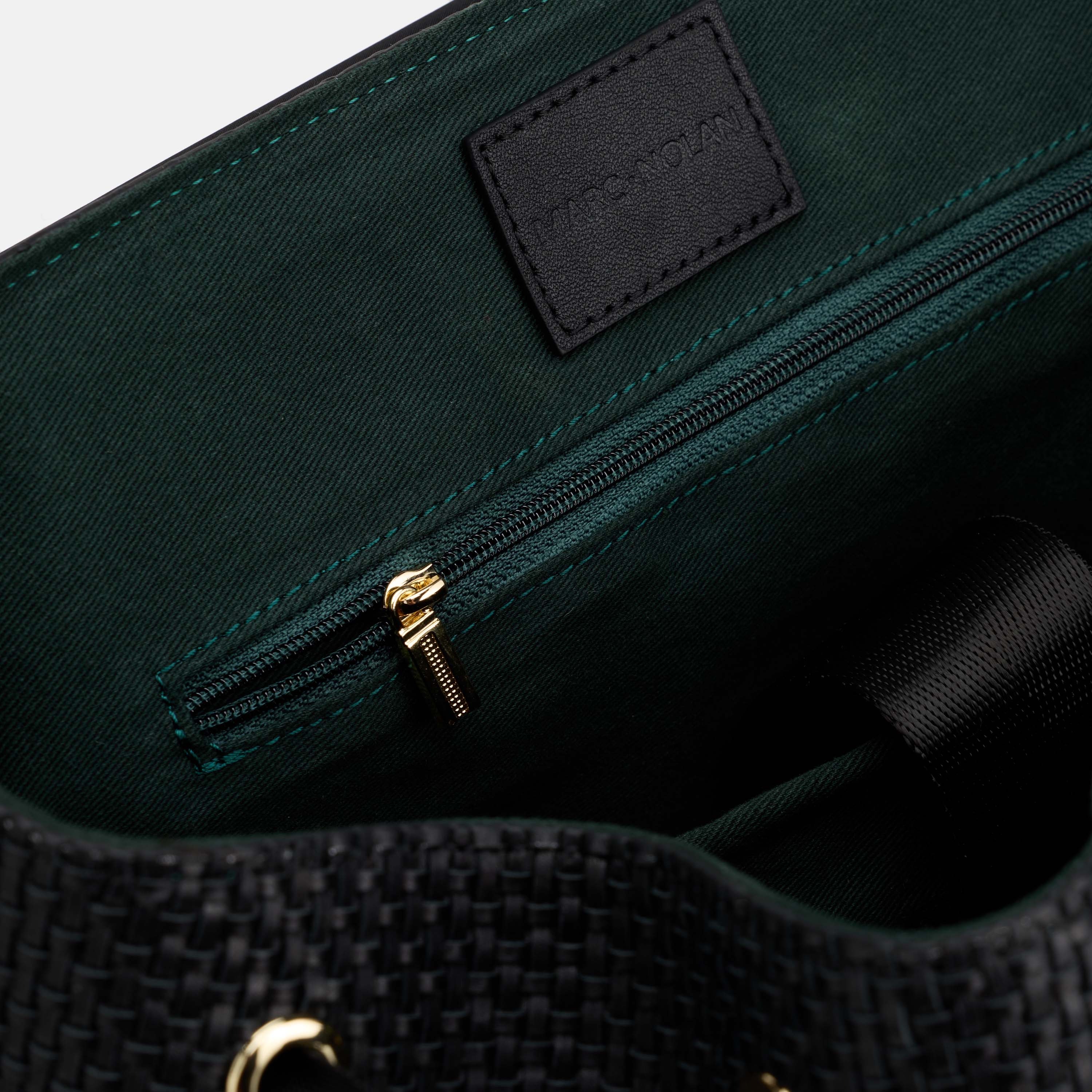 SOHO Woven Black Leather Backpack