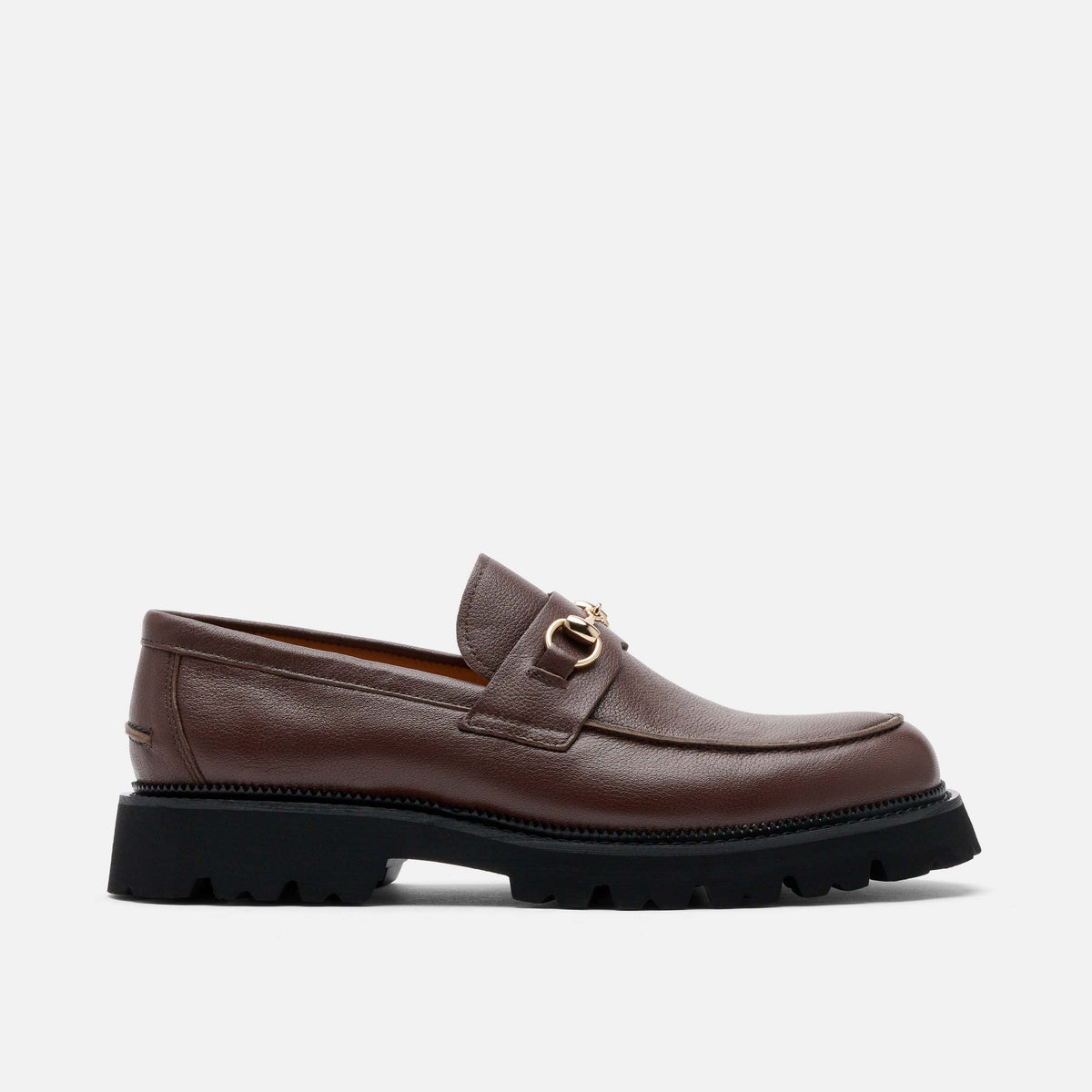 Moretti Dickens Bit Loafers, Dark Brown Leather Slip-On Shoes :9.5 D-Width Bill Water Buffalo Penny Loafers - Burnt Cedar | Martin Dingman main image 3