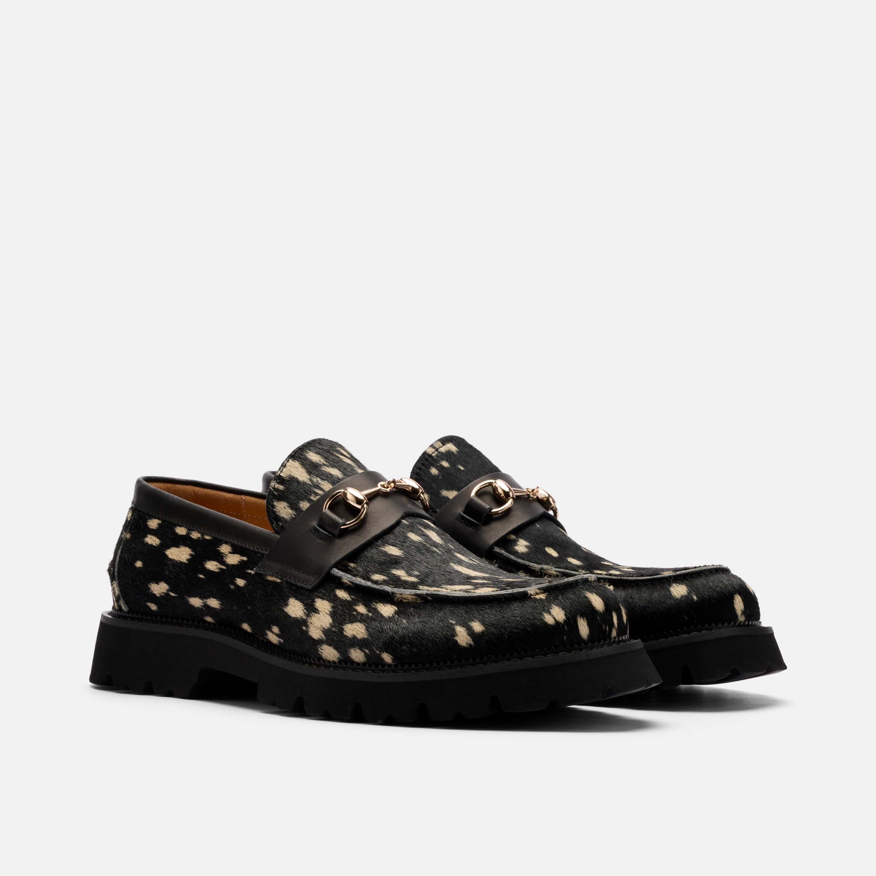 Blake Midnight Black Pony Hair Lug Bit Loafers