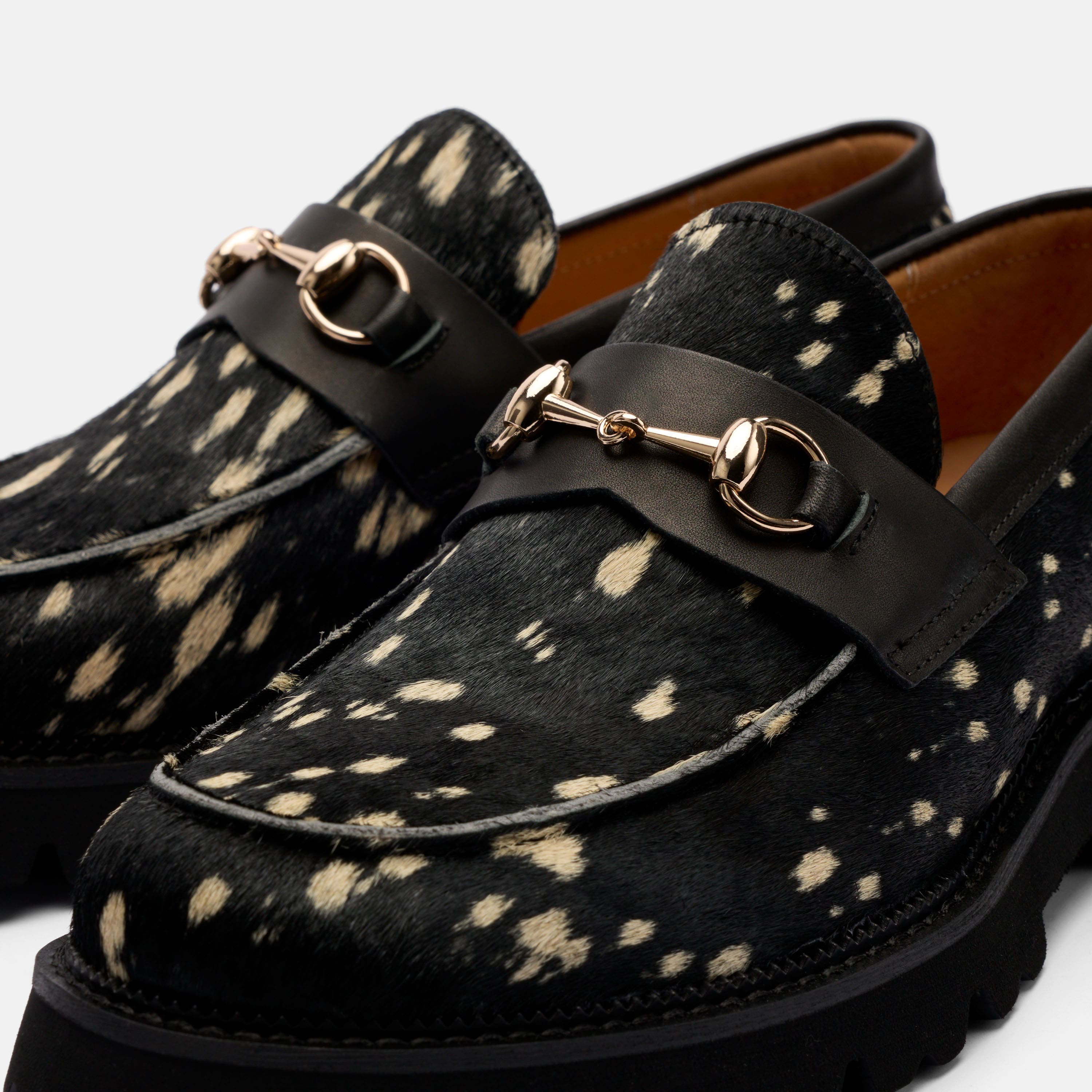 Blake Midnight Black Pony Hair Lug Bit Loafers