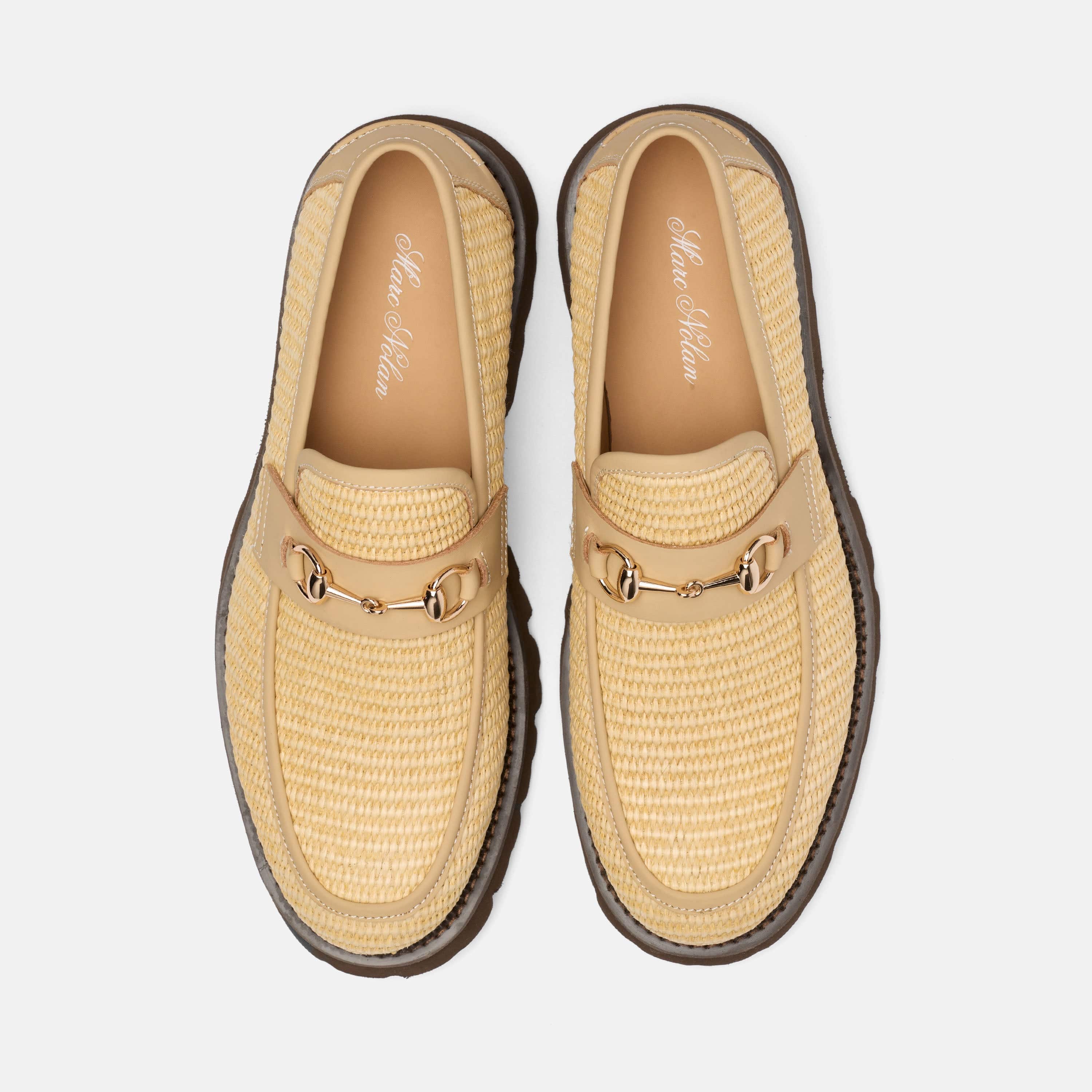 Blake Tan Raffia Lug Bit Loafers