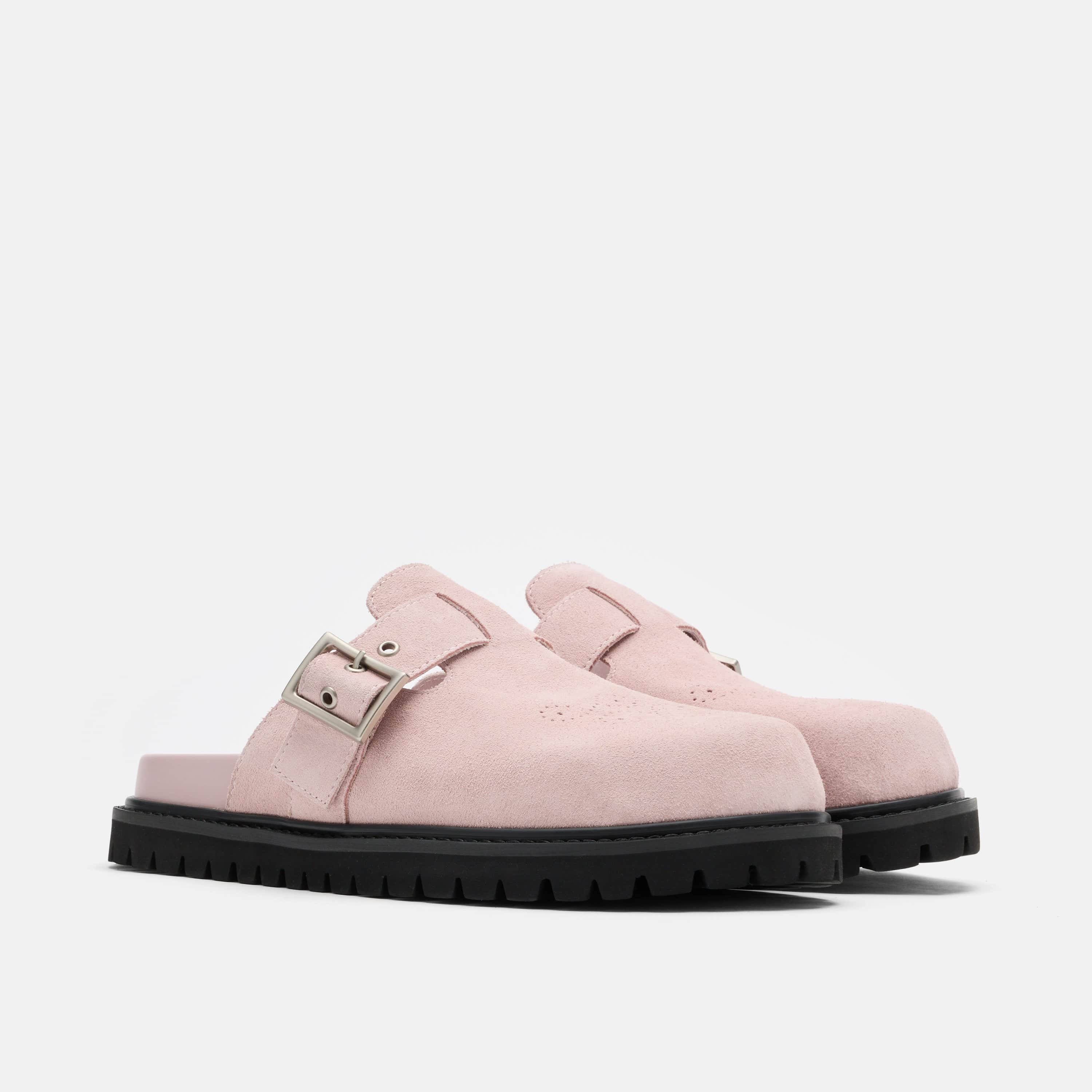 Ms. Shiloh Pink Suede Clogs