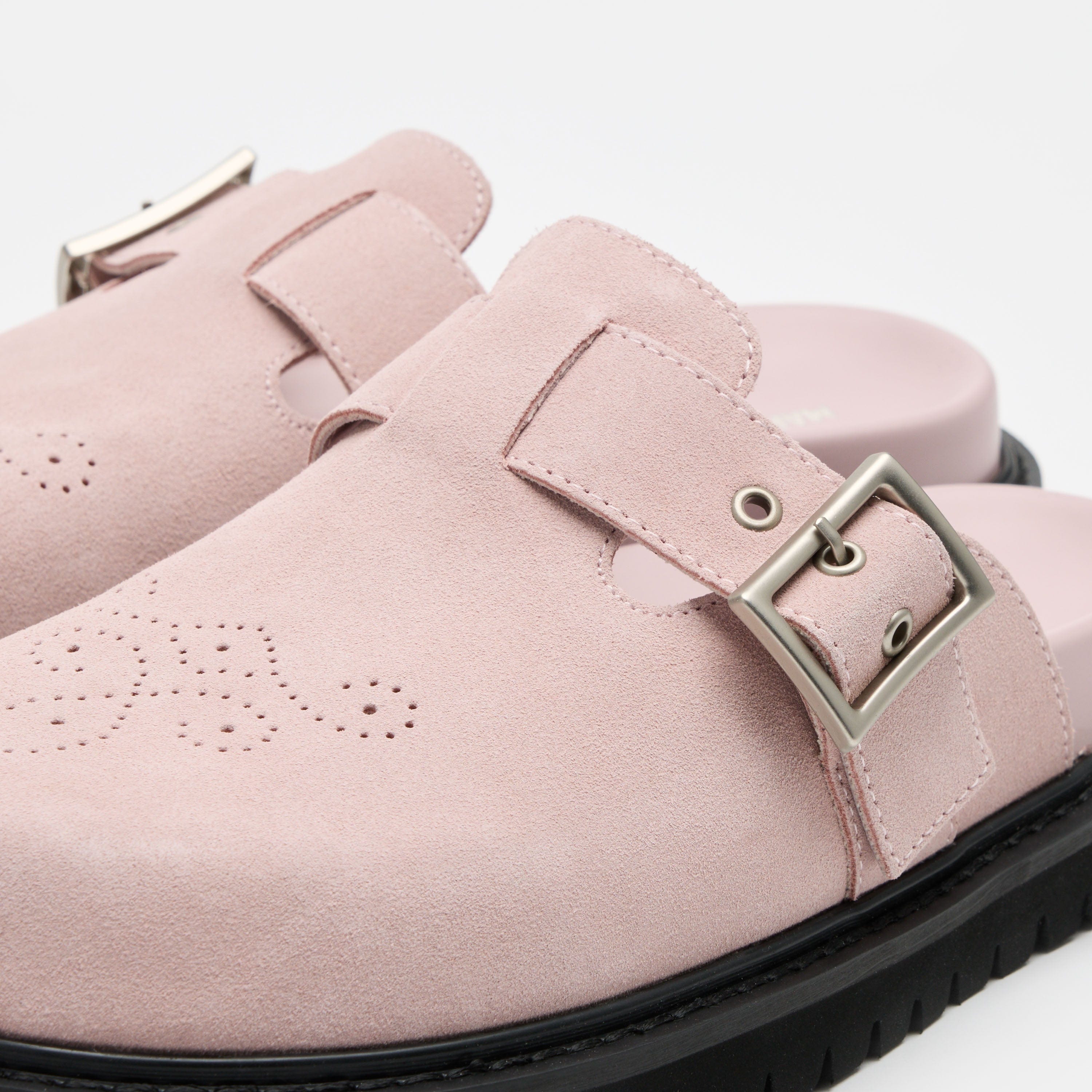 Ms. Shiloh Pink Suede Clogs