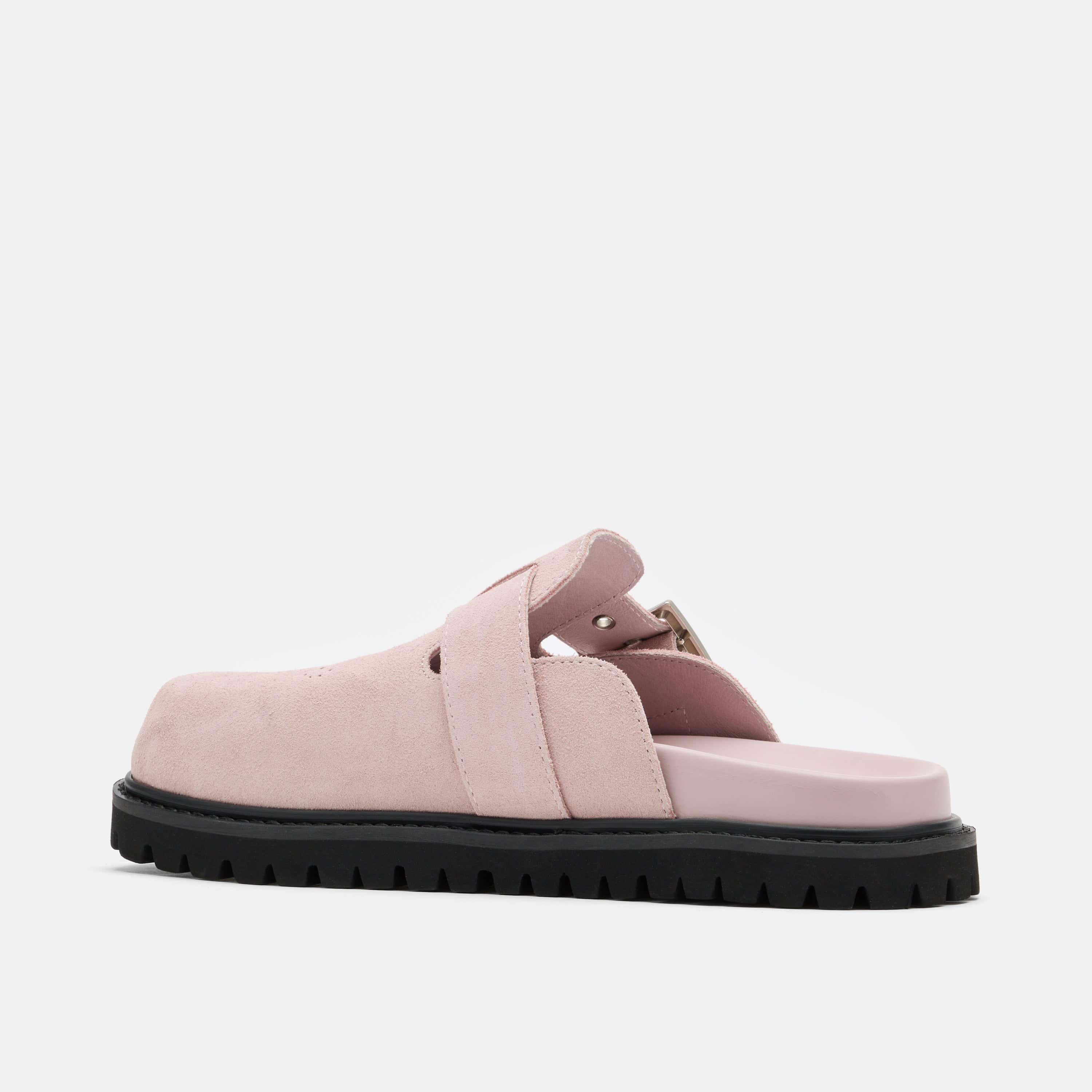 Ms. Shiloh Pink Suede Clogs