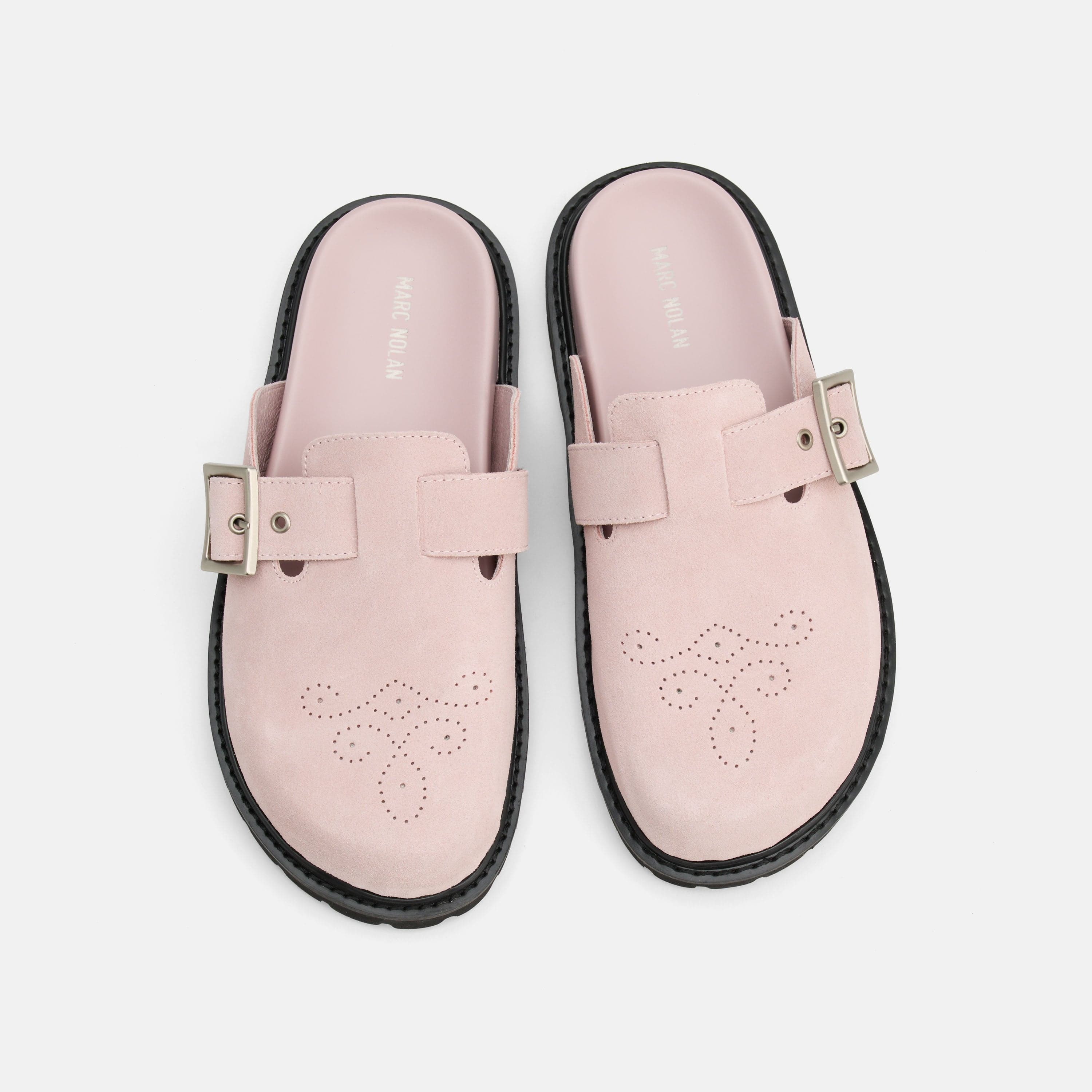 Ms. Shiloh Pink Suede Clogs