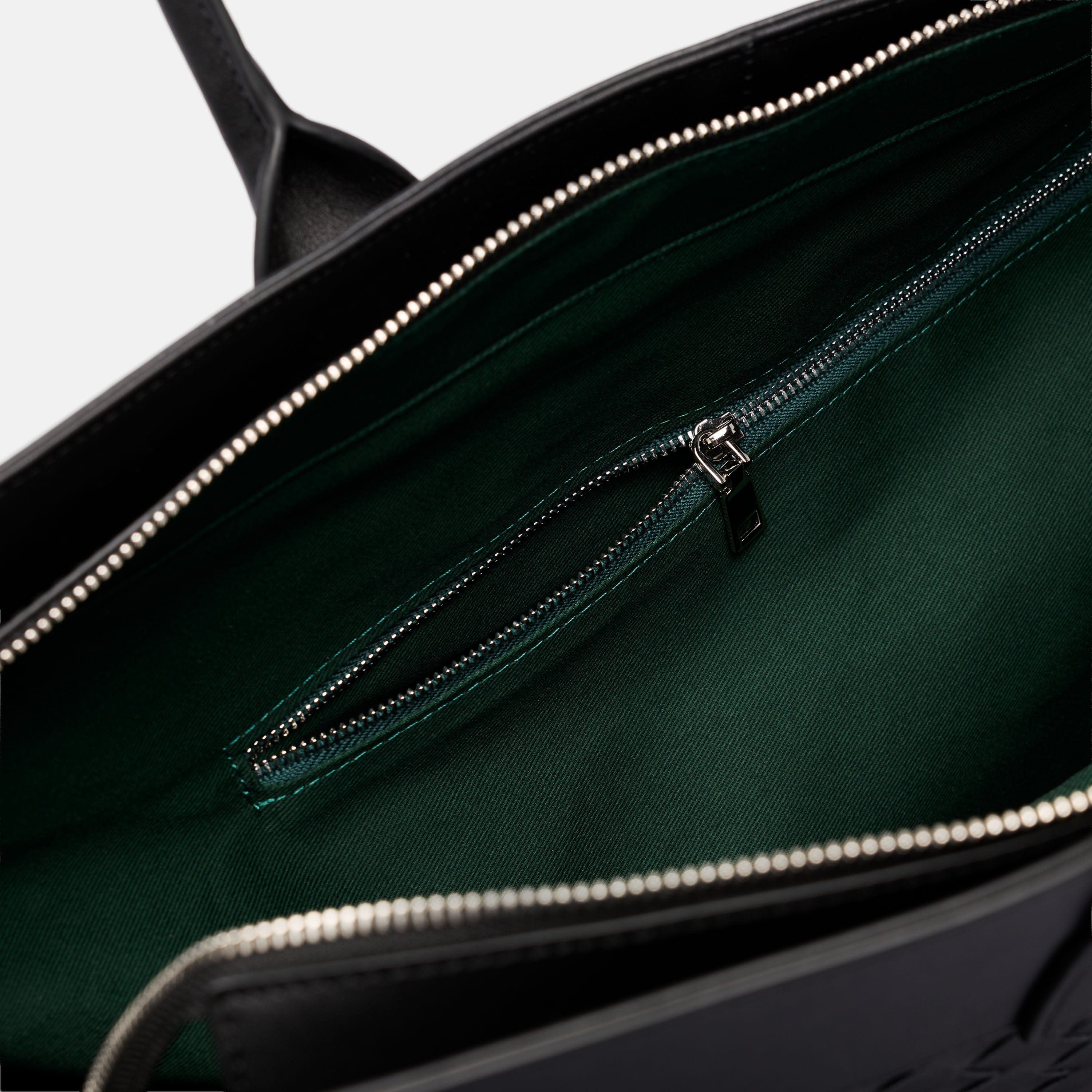 Marc Nolan Large Woven Leather Weekender - Black