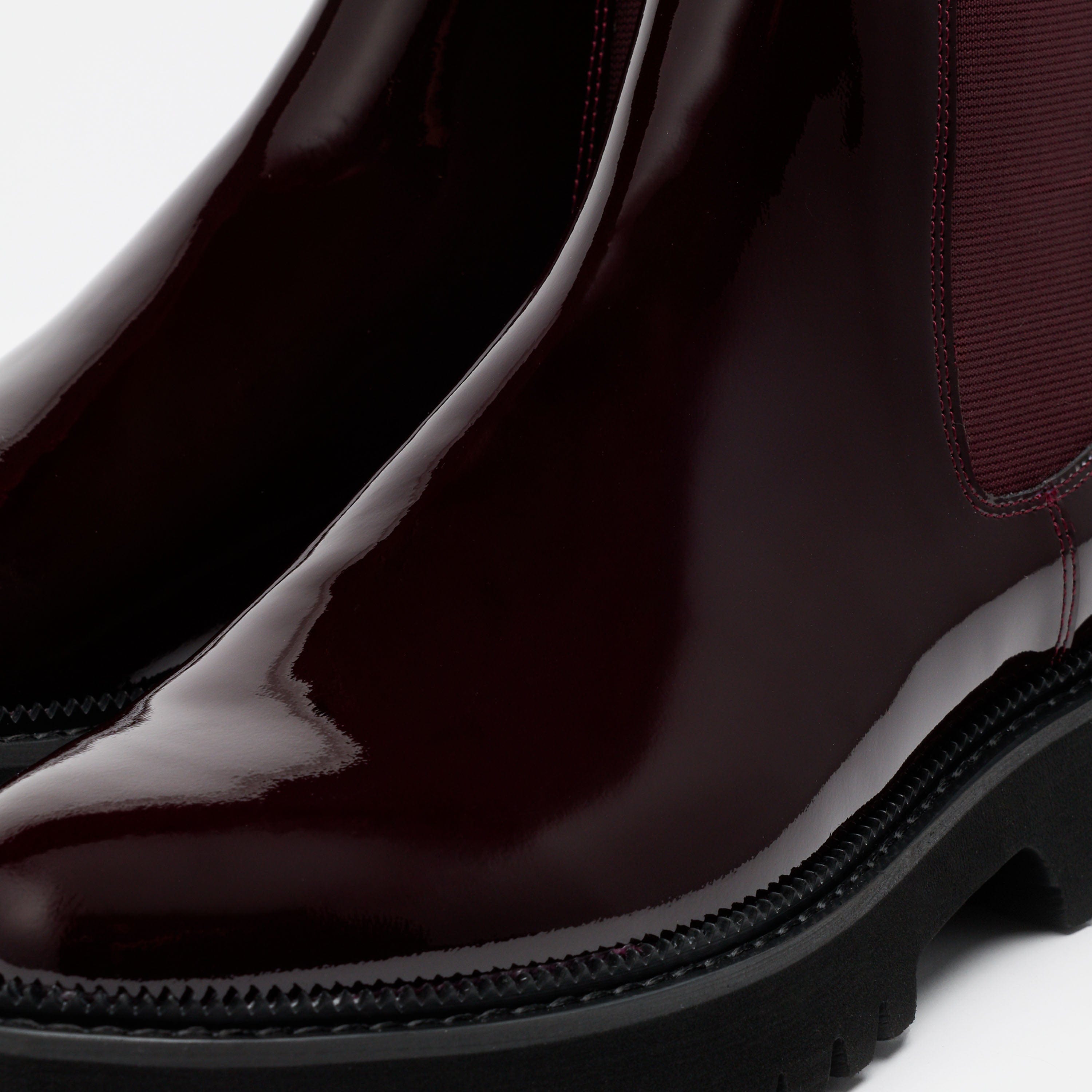 Dax Burgundy Patent Leather Chelsea Boots