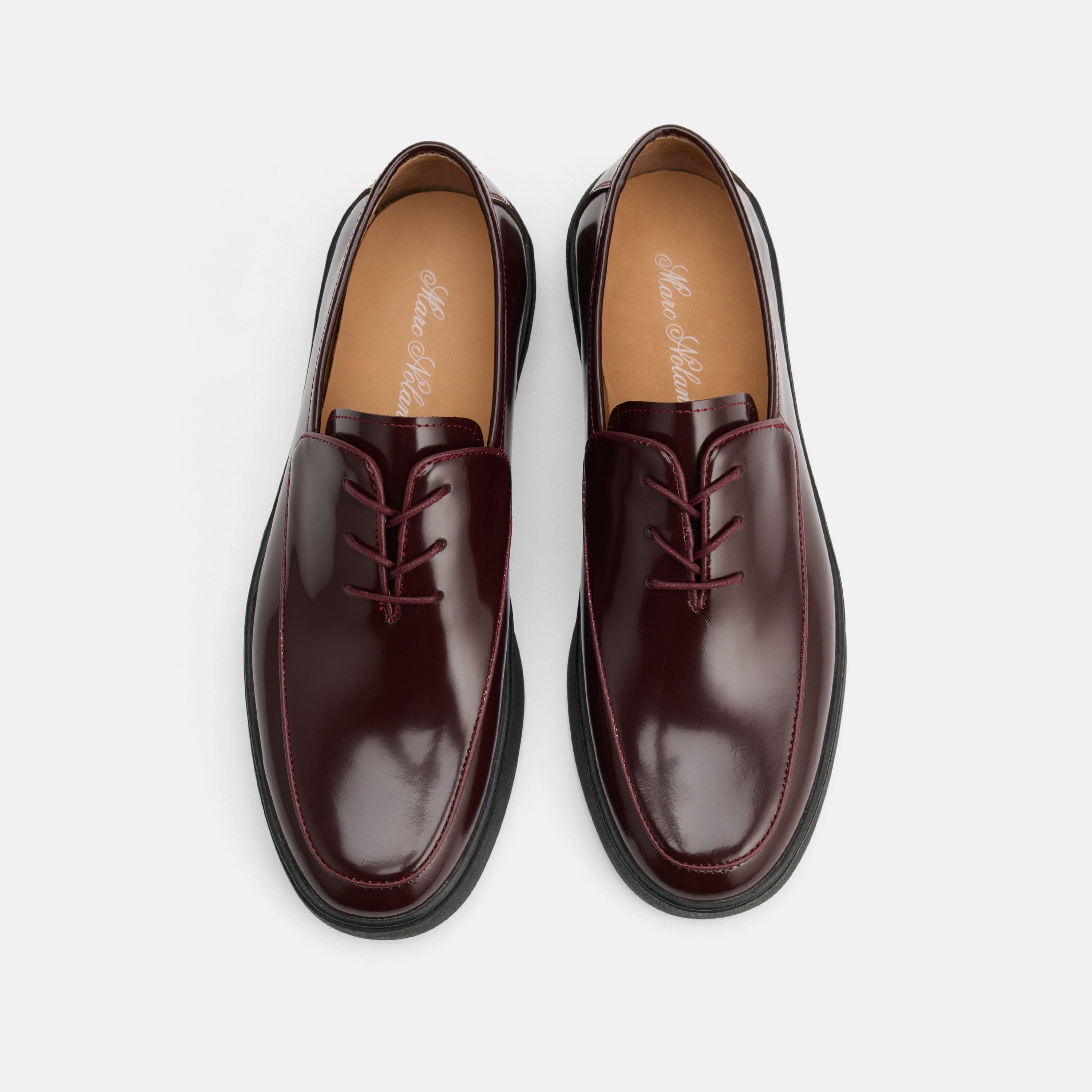 Cannes Burgundy Patent Leather Lace-Up Sneakers