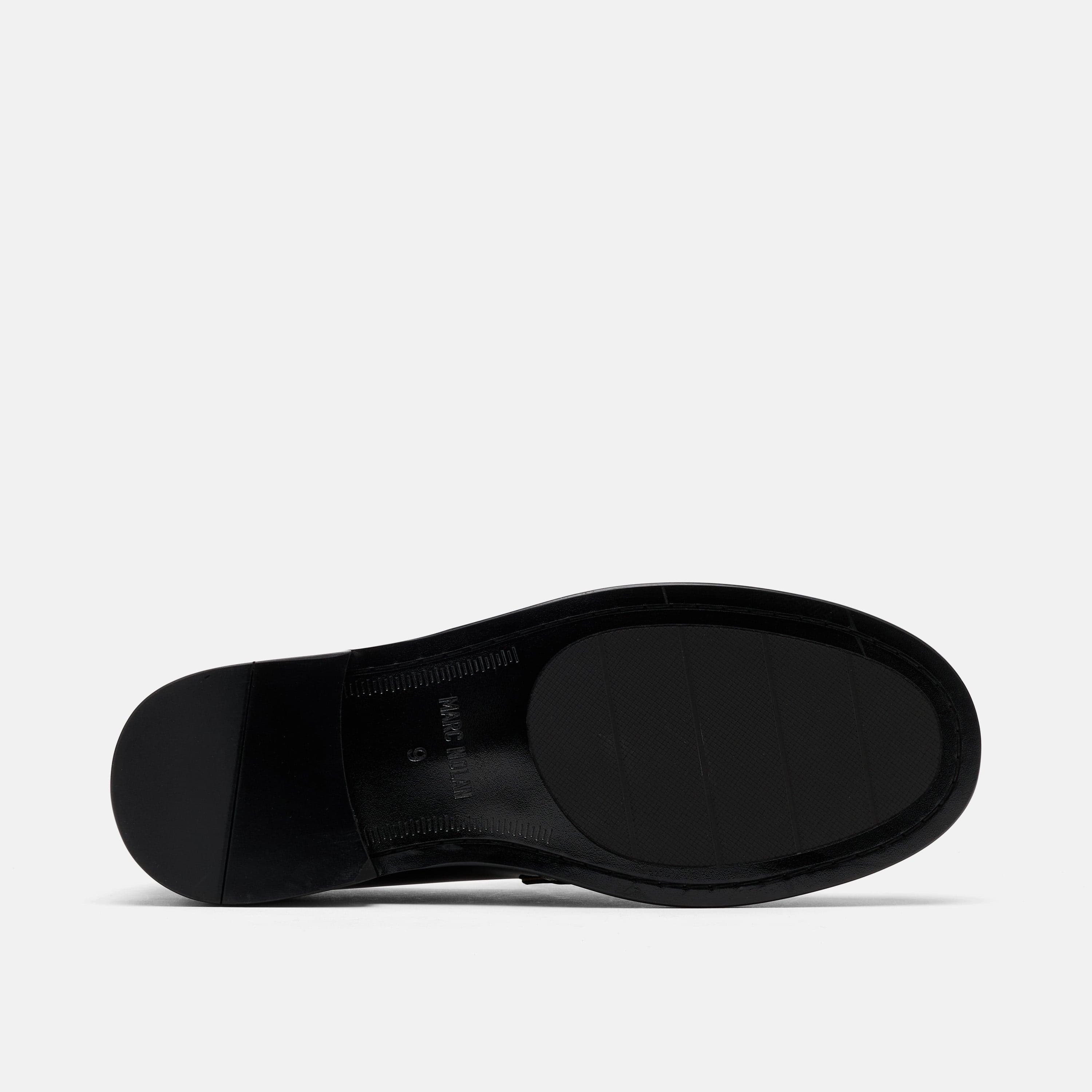 Calum Black/White Leather Penny Loafers