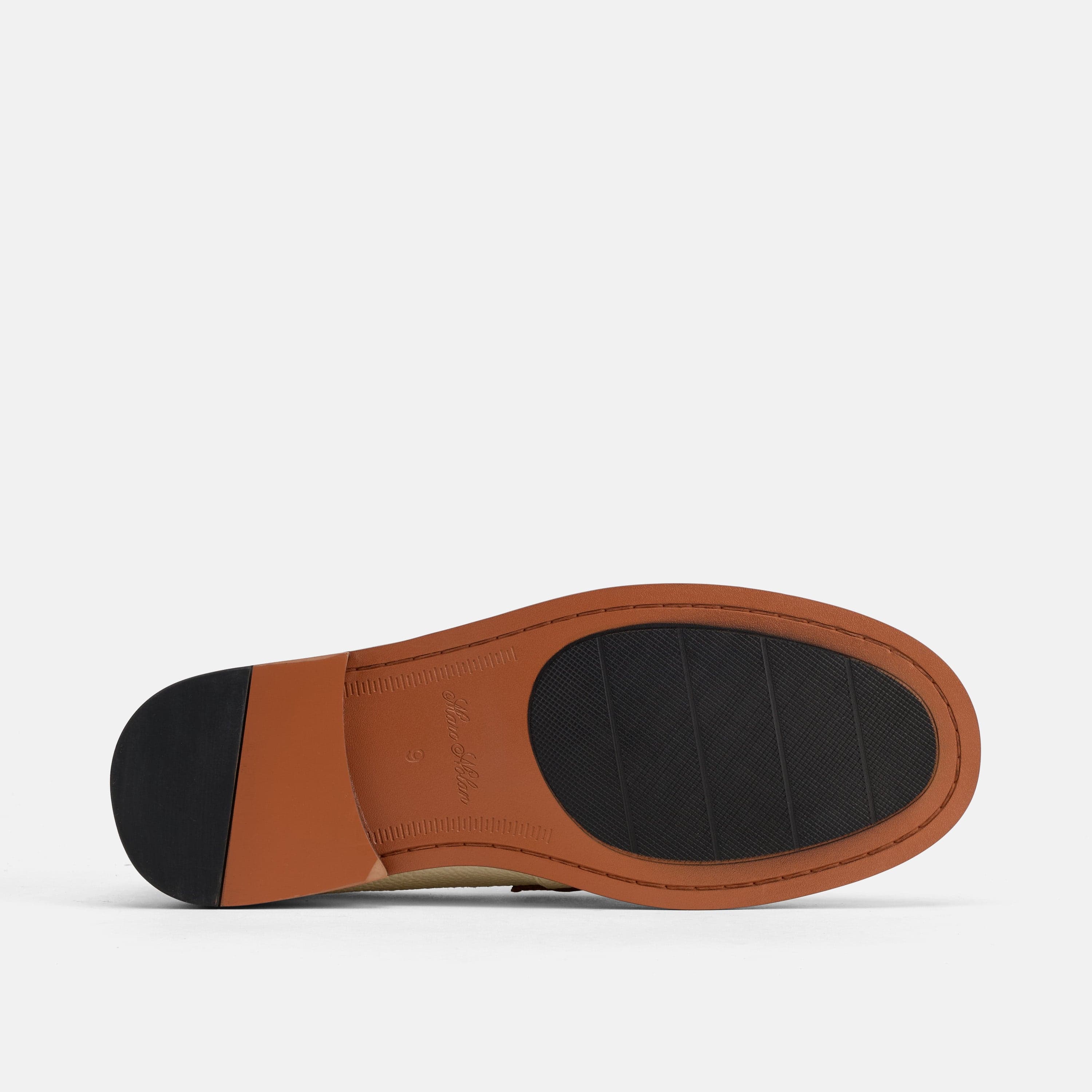 Calum Cream Leather Penny Loafers
