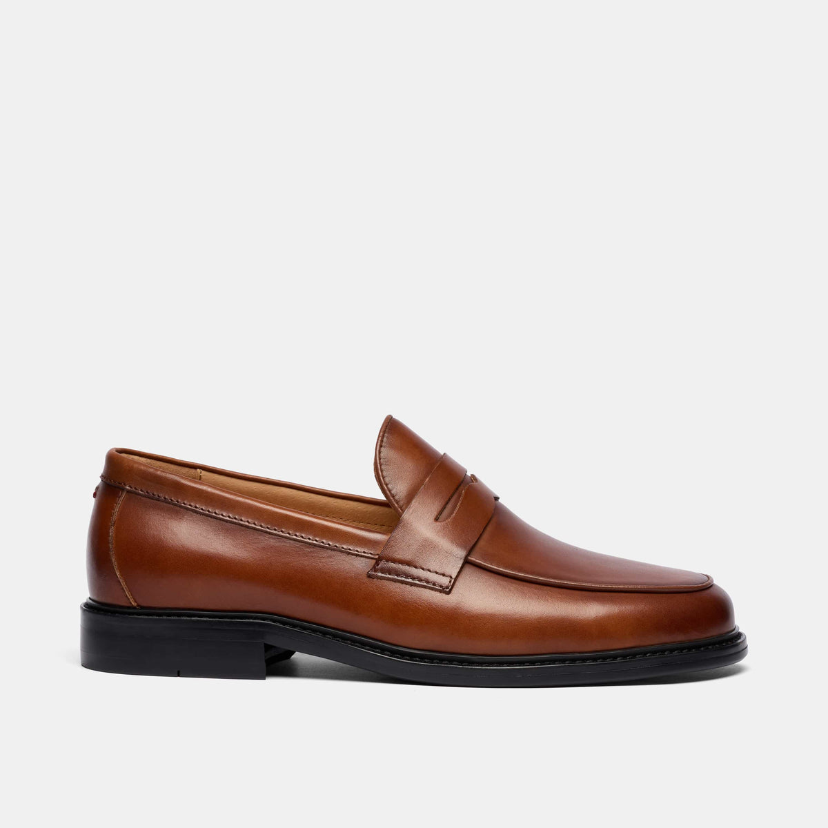 Calum Mahogany Leather Penny Loafers