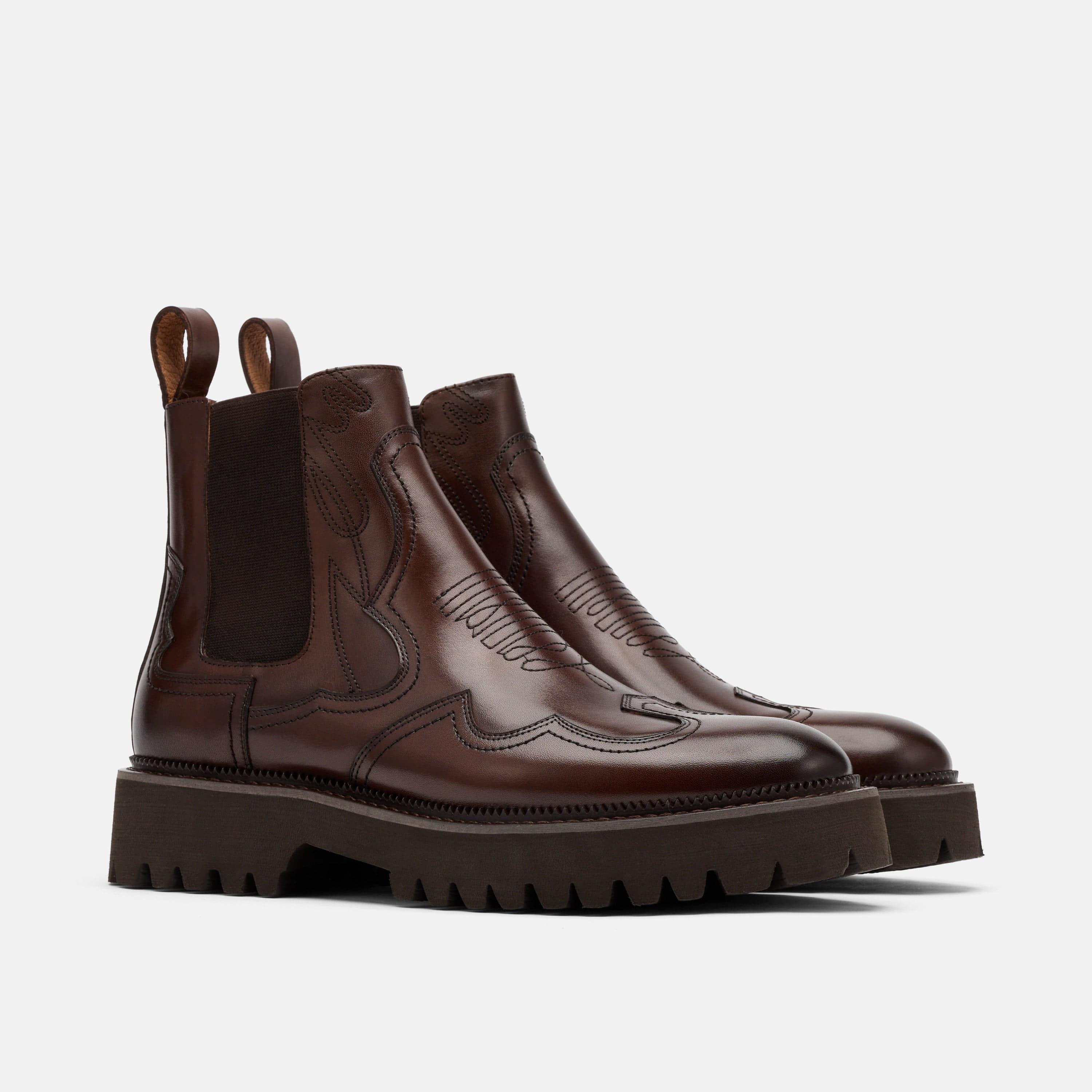 Dax Chocolate Leather Chelsea Boots