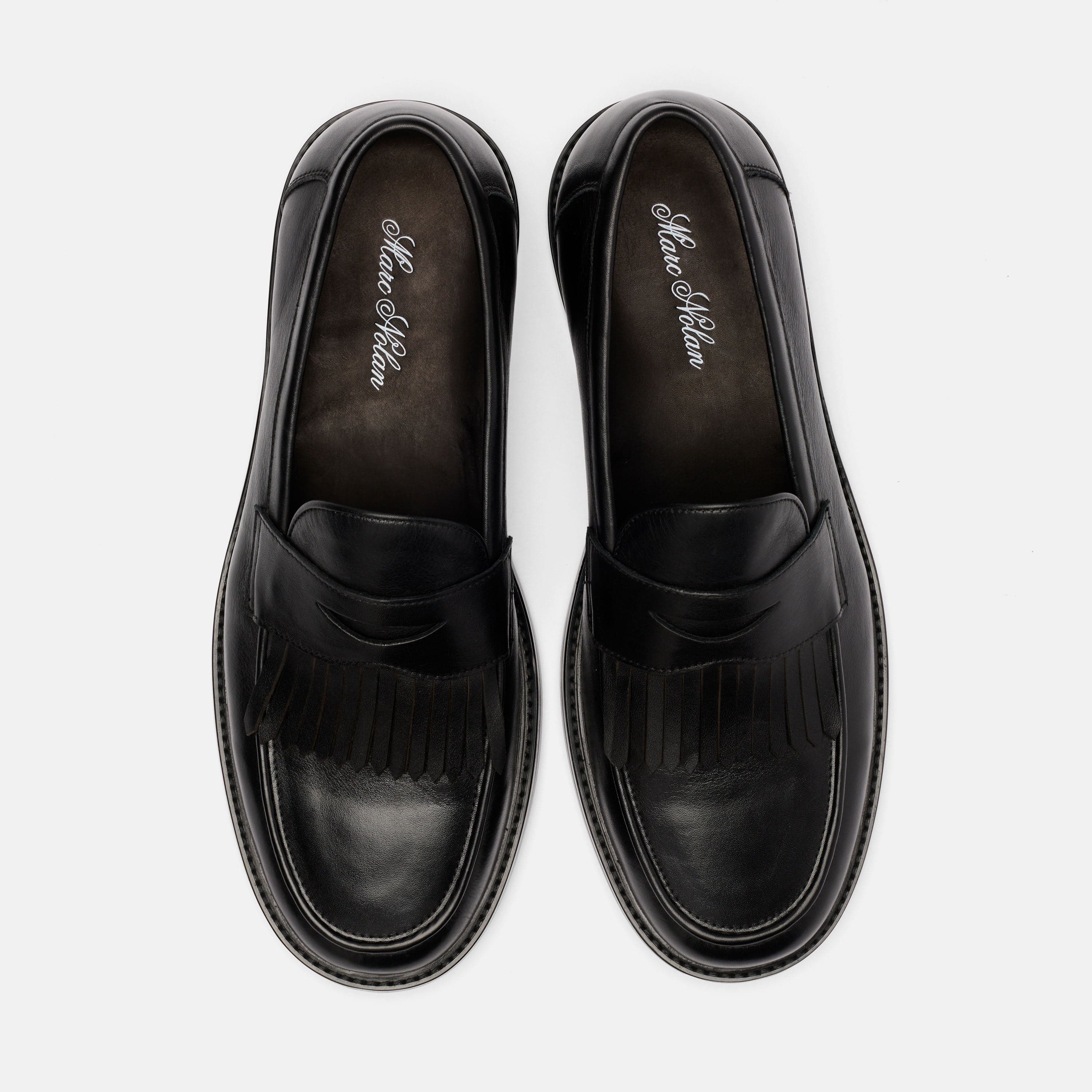 Clint Black Calf Leather Kiltie Loafers