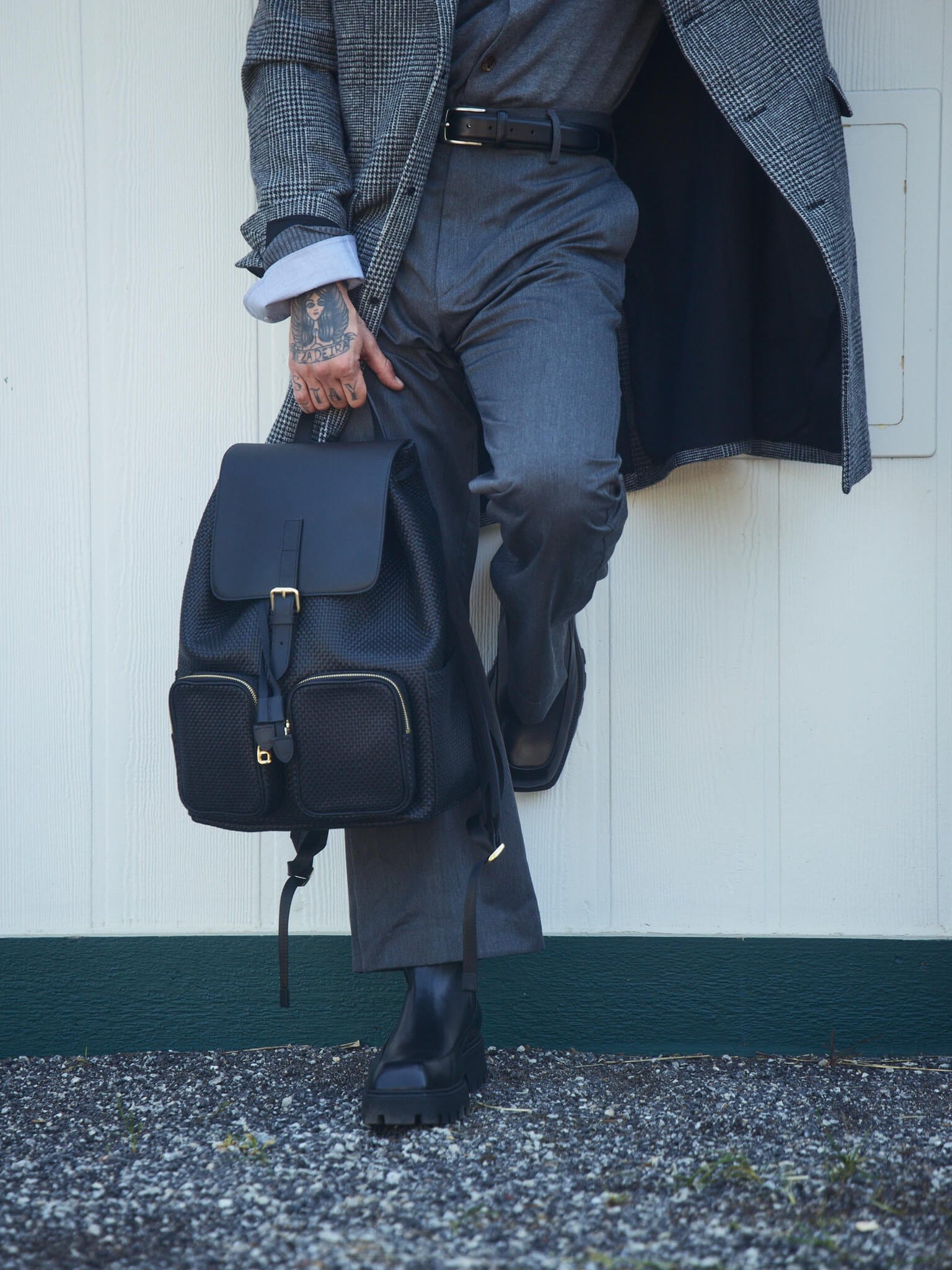 Commander Black Leather Square Toe Side Zip Boots