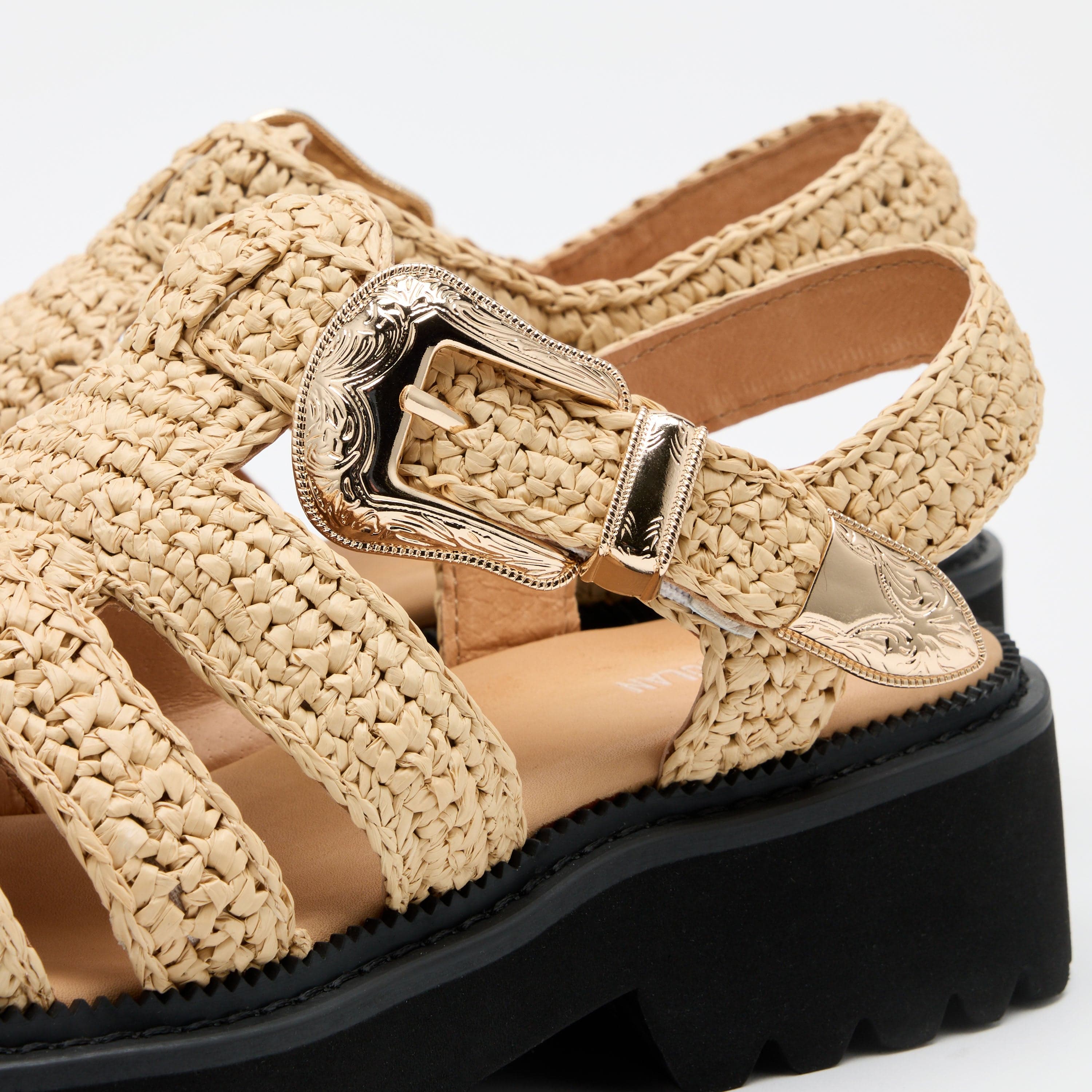 Maya Cream Crochet Lug Fisherman Sandals
