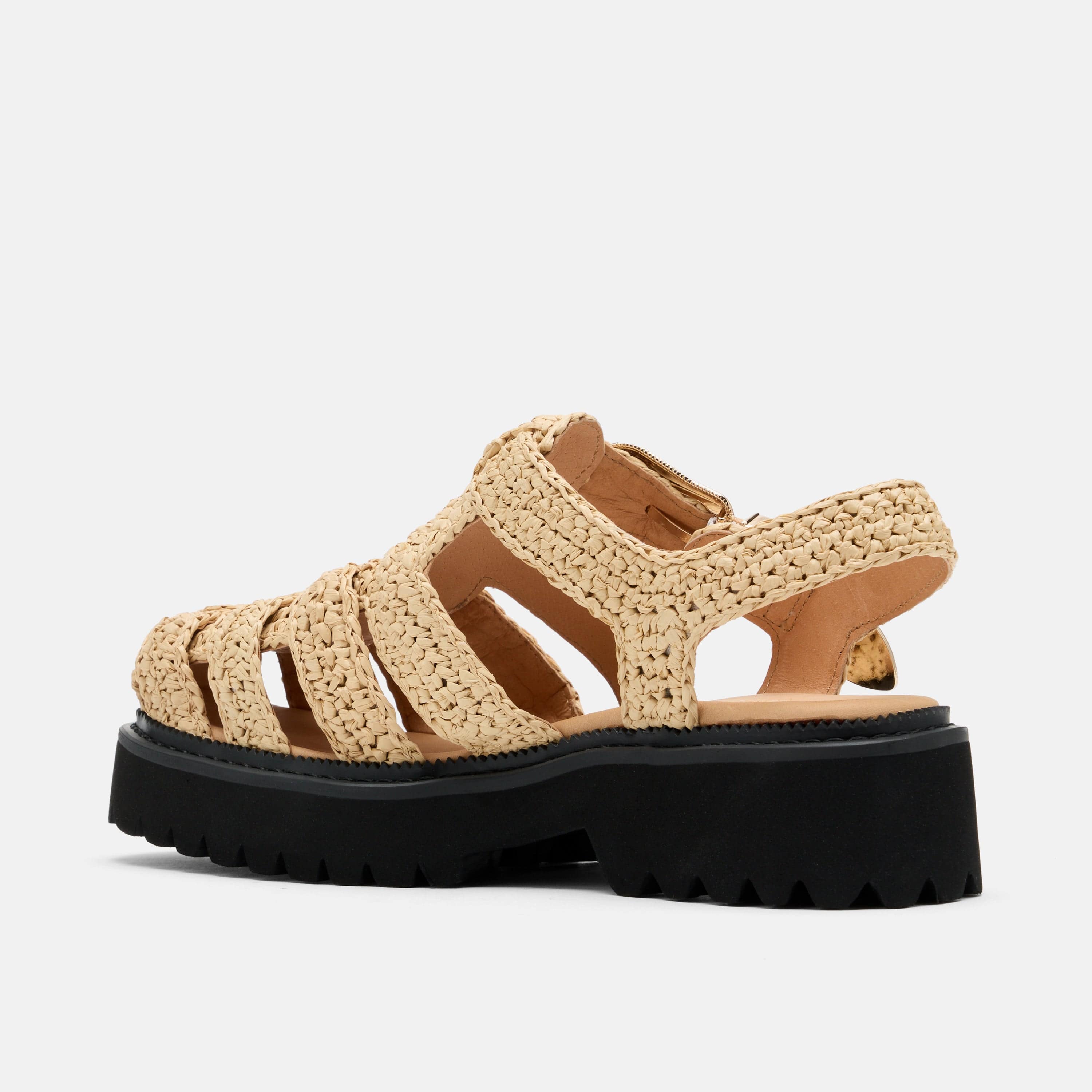 Maya Cream Crochet Lug Fisherman Sandals