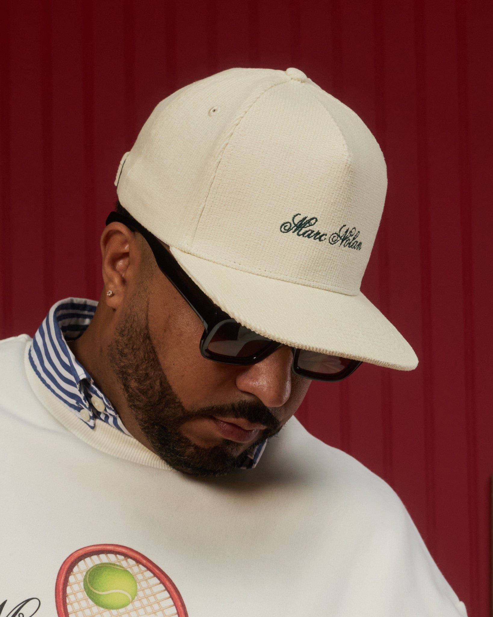 Marc Nolan Corduroy Logo Hat - Cream