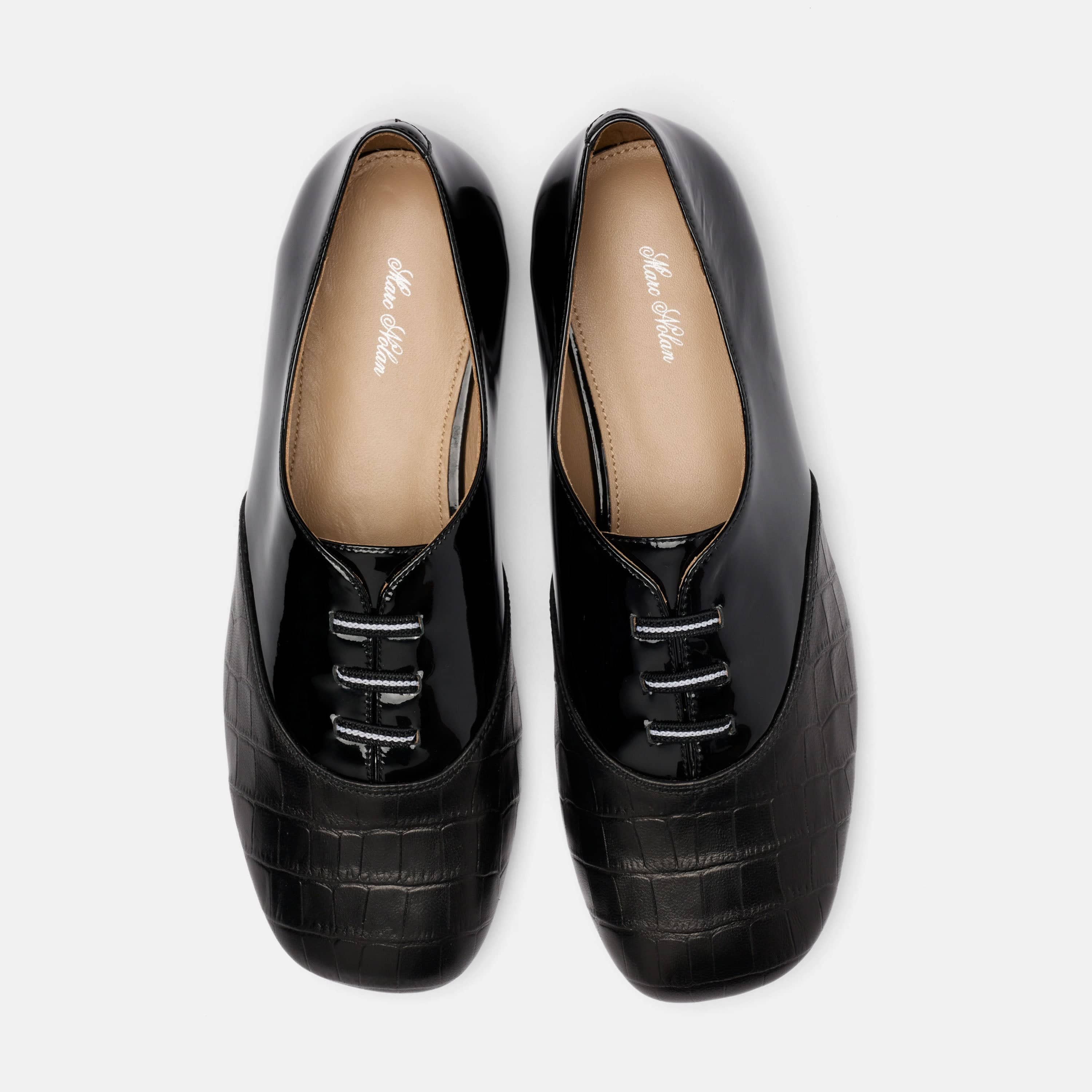 Crosstown Black Leather Ballet Sneakers