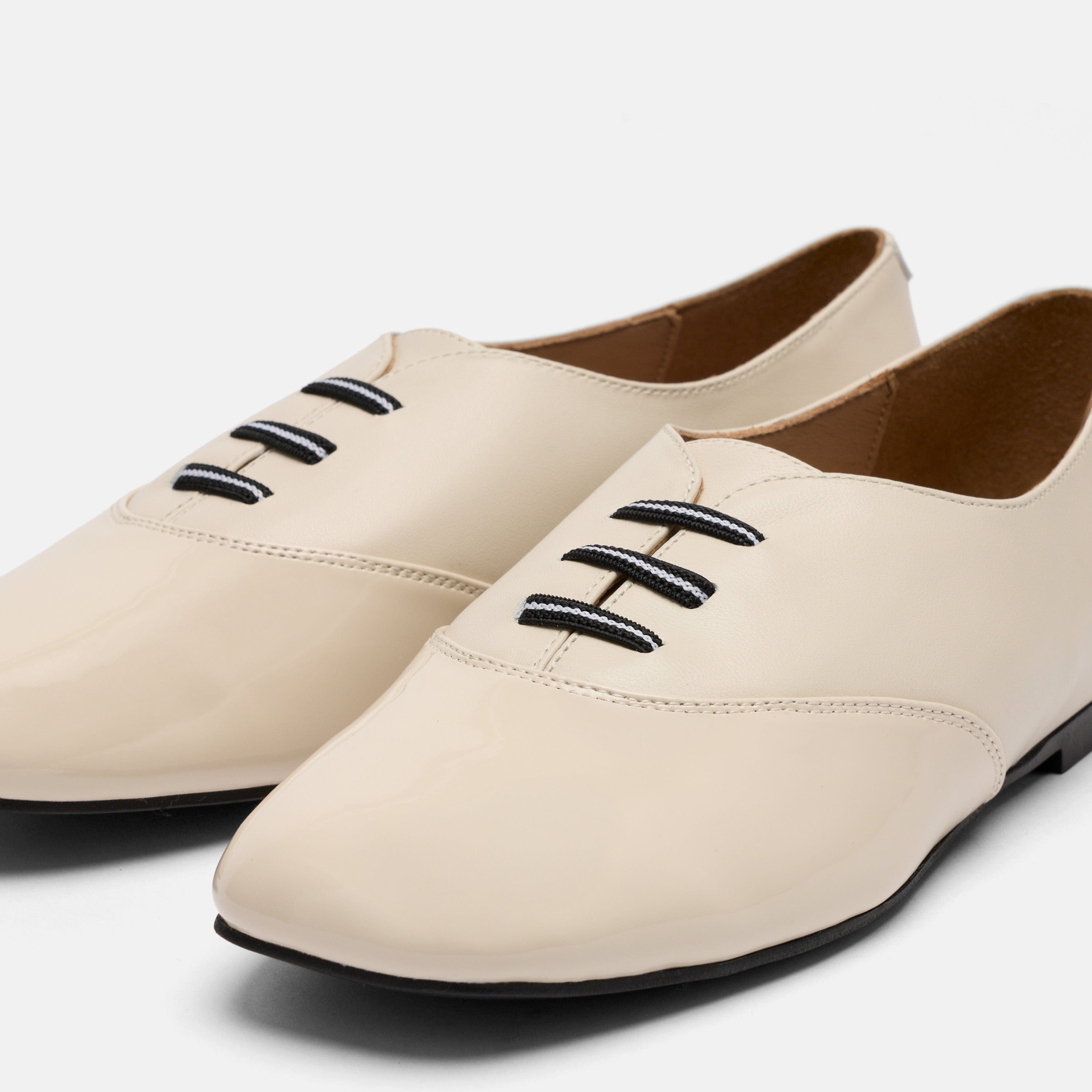 Crosstown White/Cream Leather Ballet Sneakers