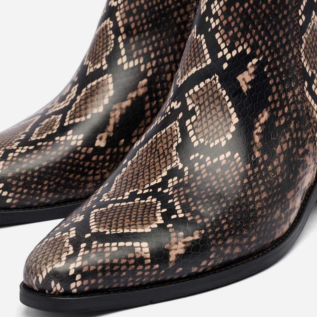 Dante Brown Snake Leather Chelsea Boots