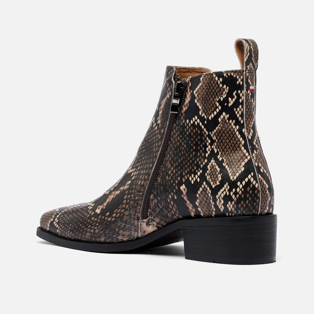 Dante Brown Snake Leather Chelsea Boots