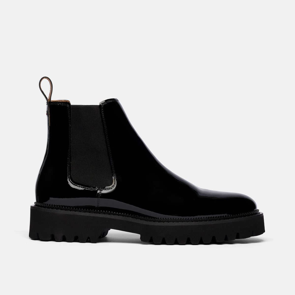 Dax Black Patent Leather Chelsea Boots