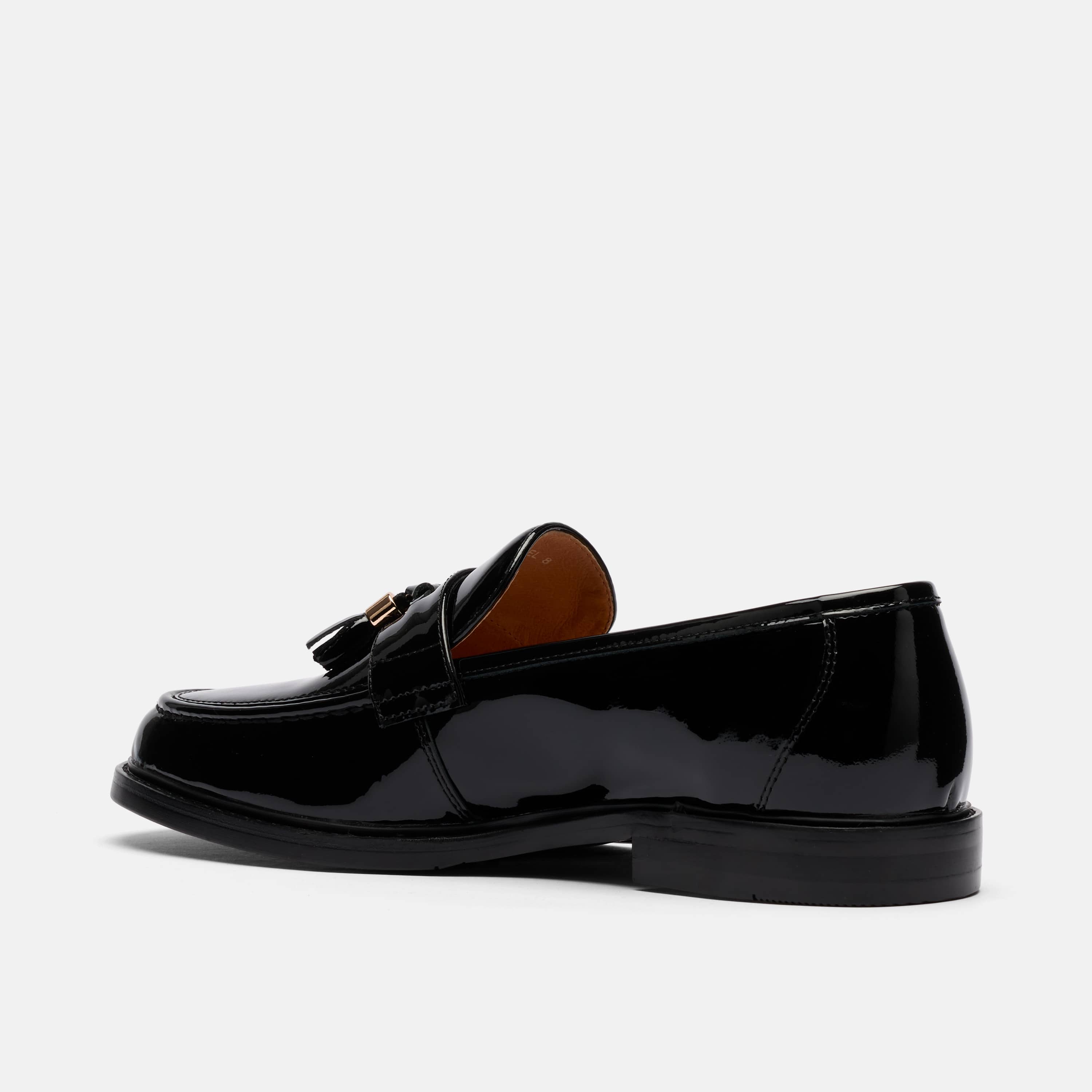 Denzel Black Patent Leather Tassel Loafers