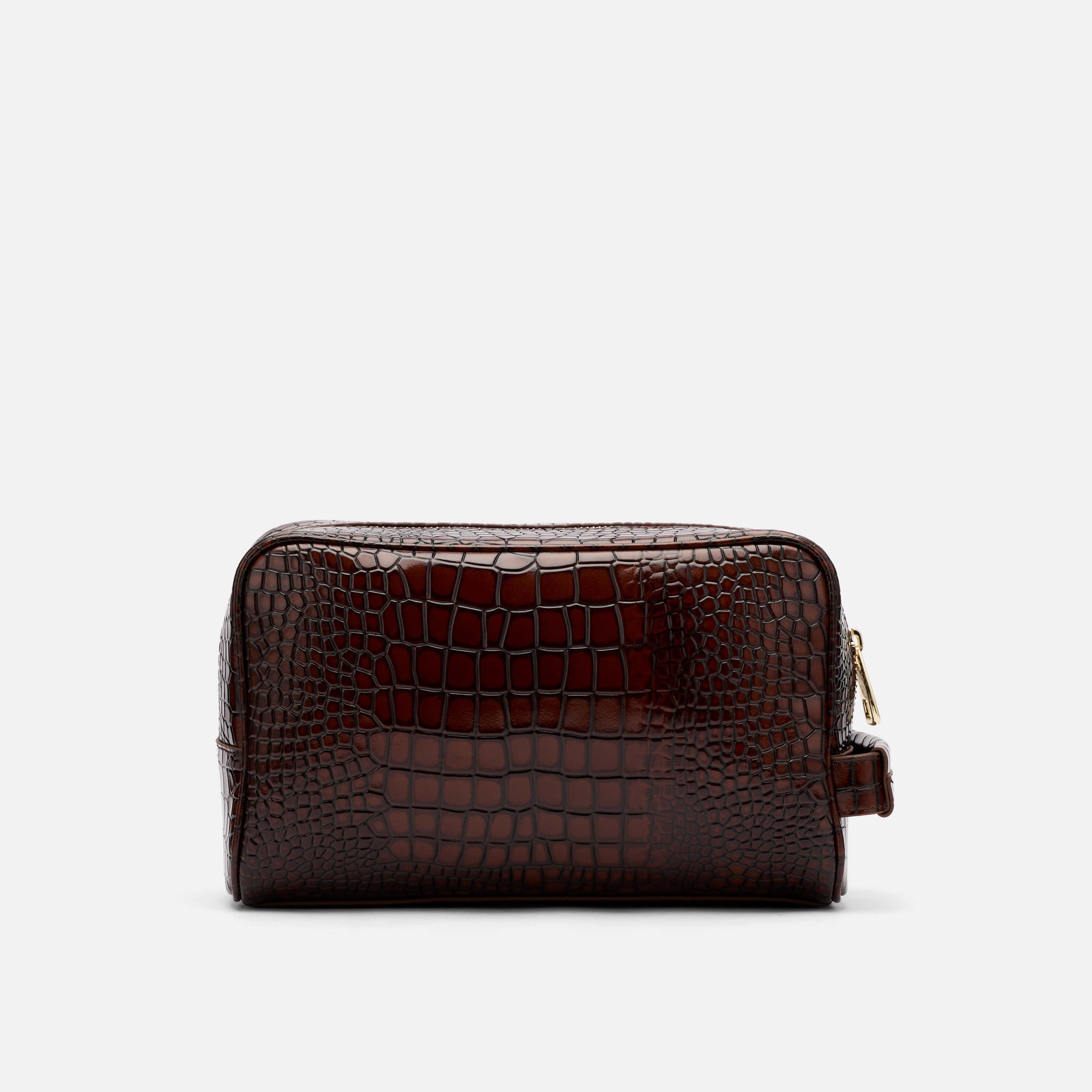 Marc Nolan Dopp Kit - Brown Crocskin