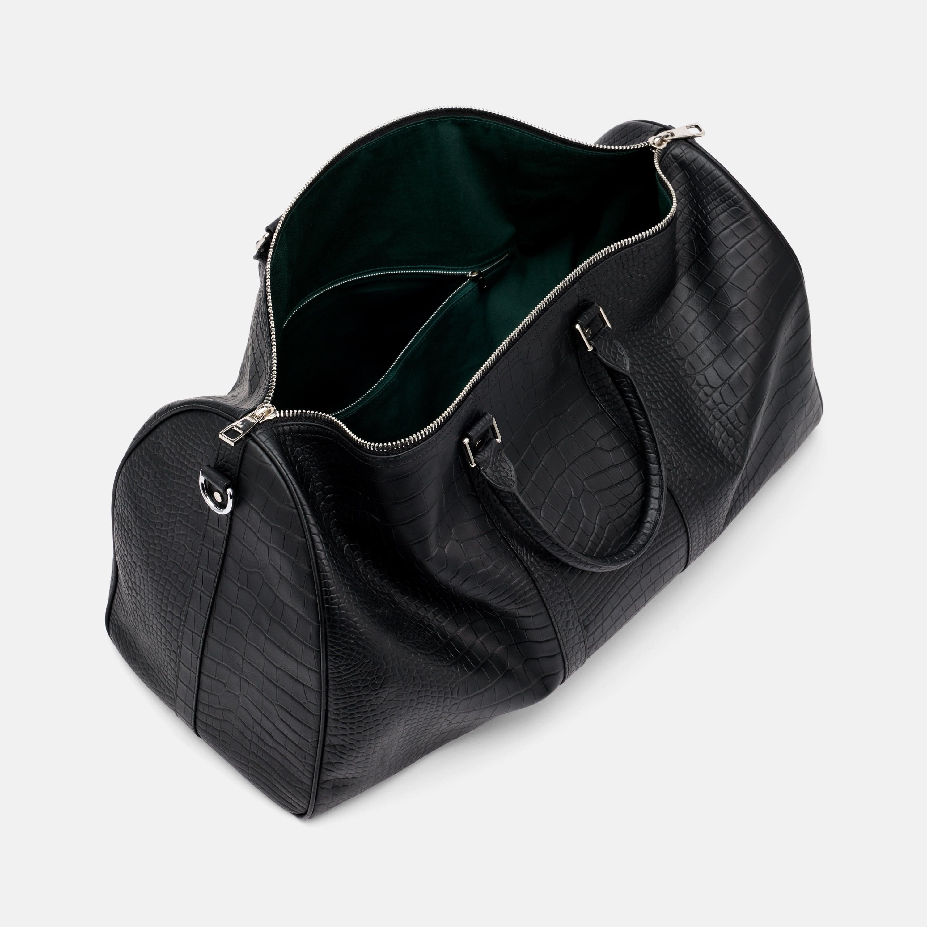 Marc Nolan Large Weekender Duffle Bag - Black Crocskin