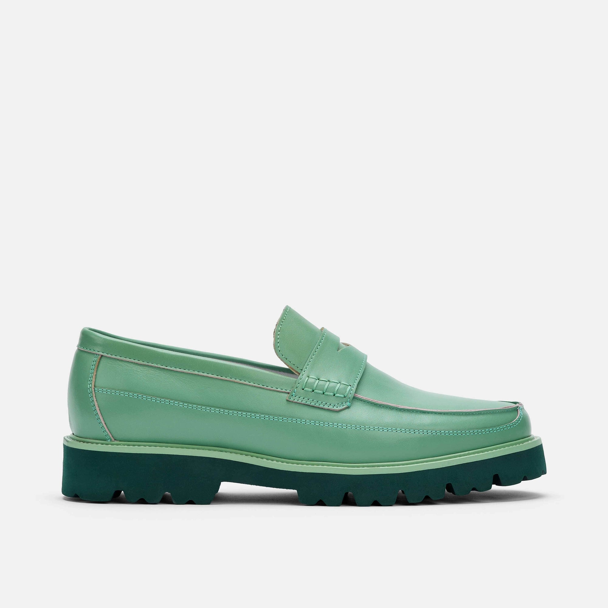 Adler Green Ombre Penny Loafers