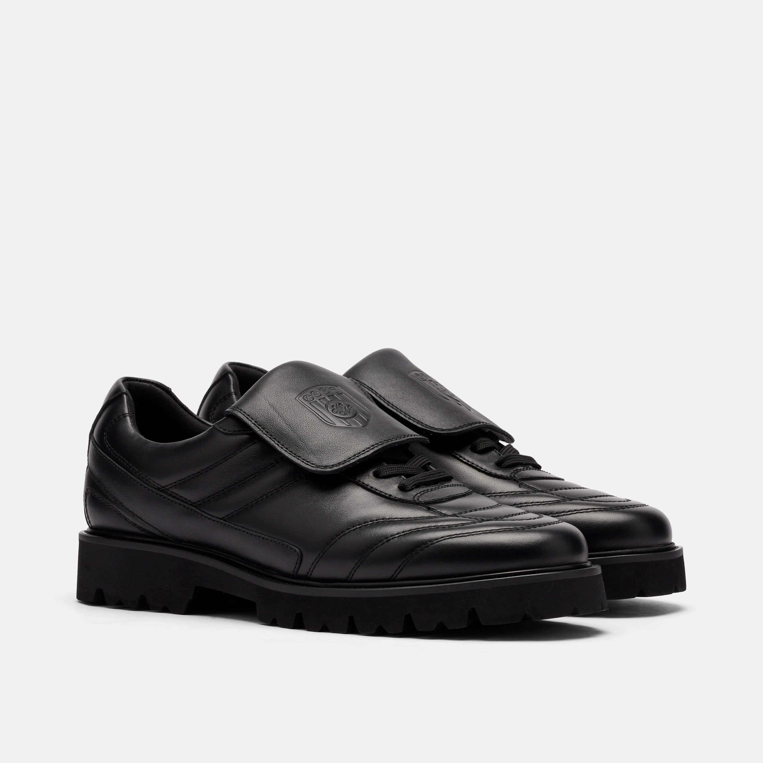 Johan Black Leather Lug Soccer Derbys