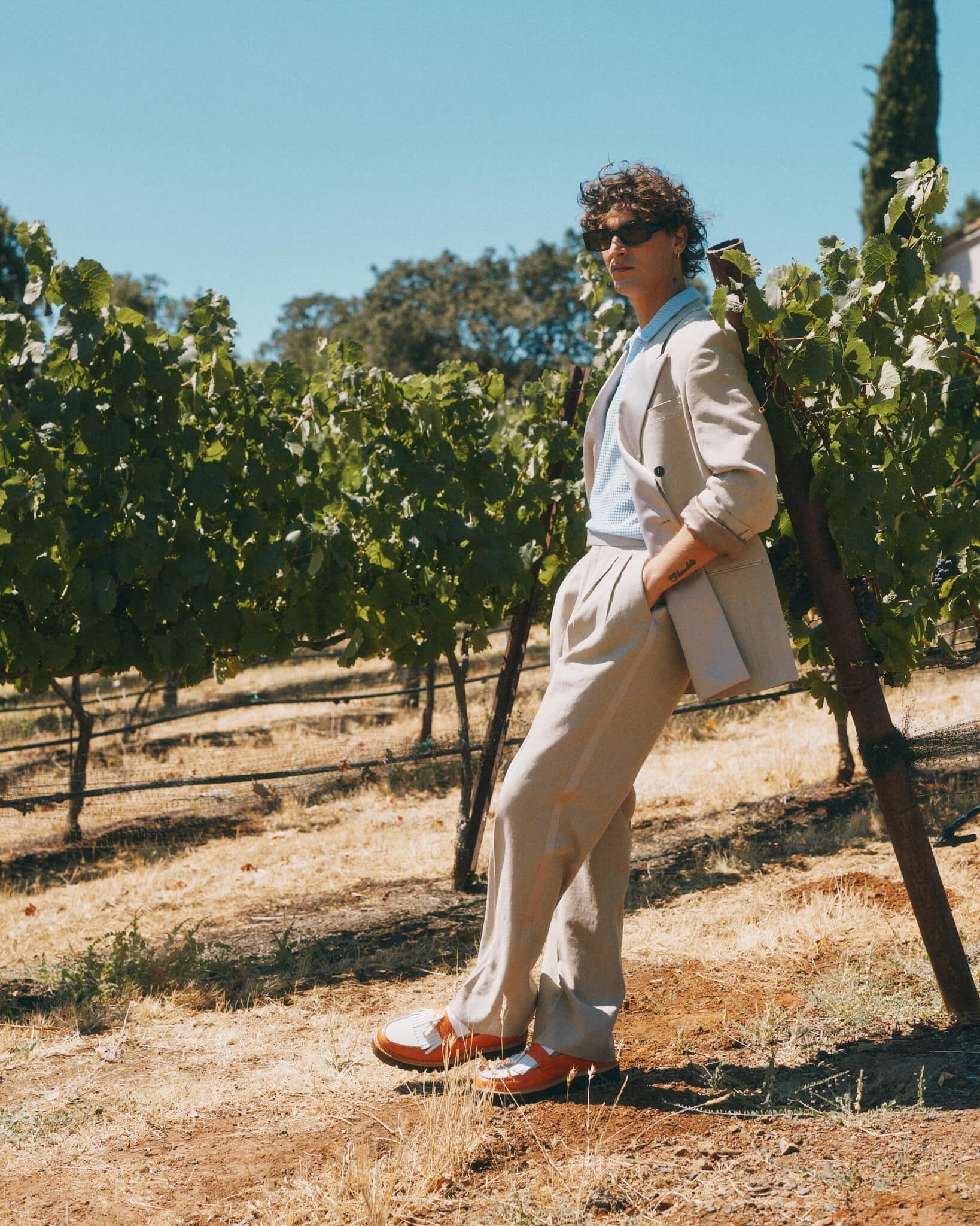 Journey Orange/White Leather Lug Tassel Loafer